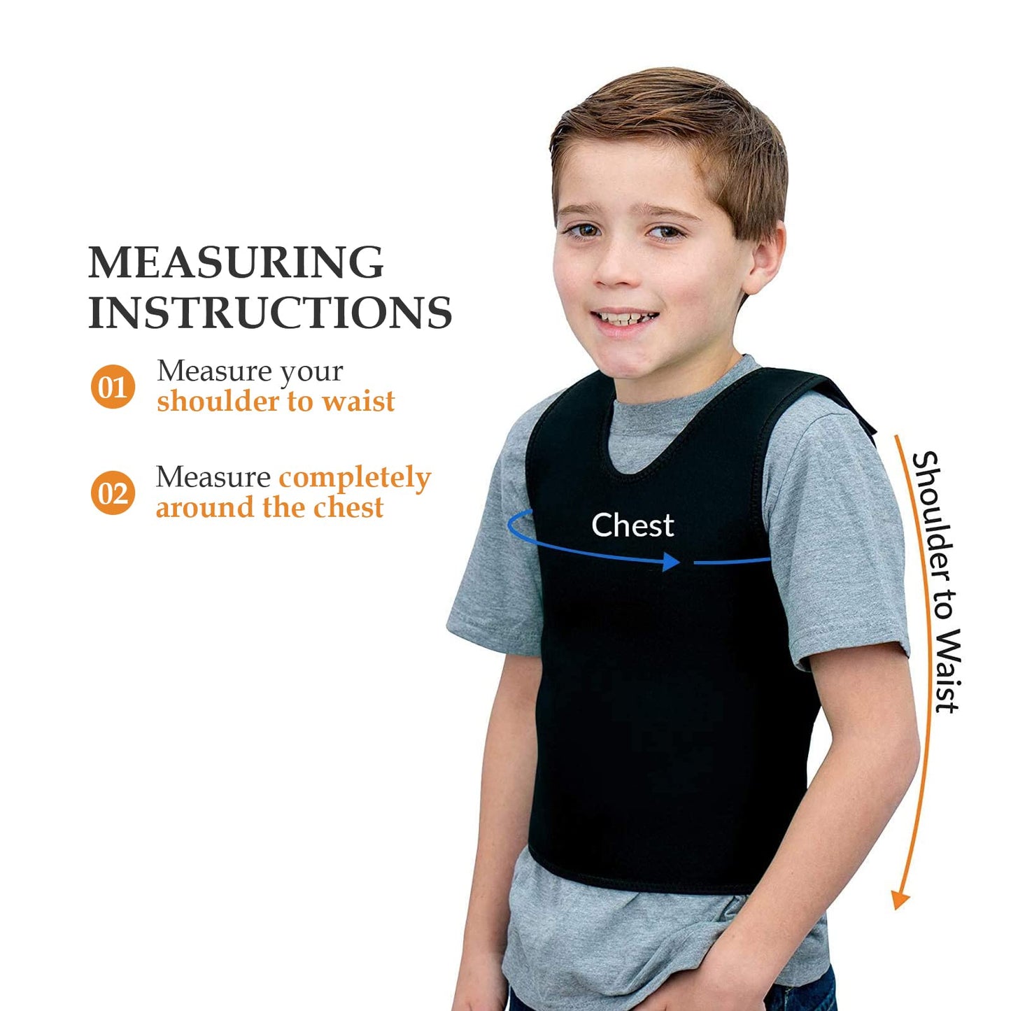 Sensory Compression Vest Sensory Processing Disorder Vest Deep Pressure Comfort for Autism Hyperactivity Mood Processing Disorders (Small 14” x 24”)
