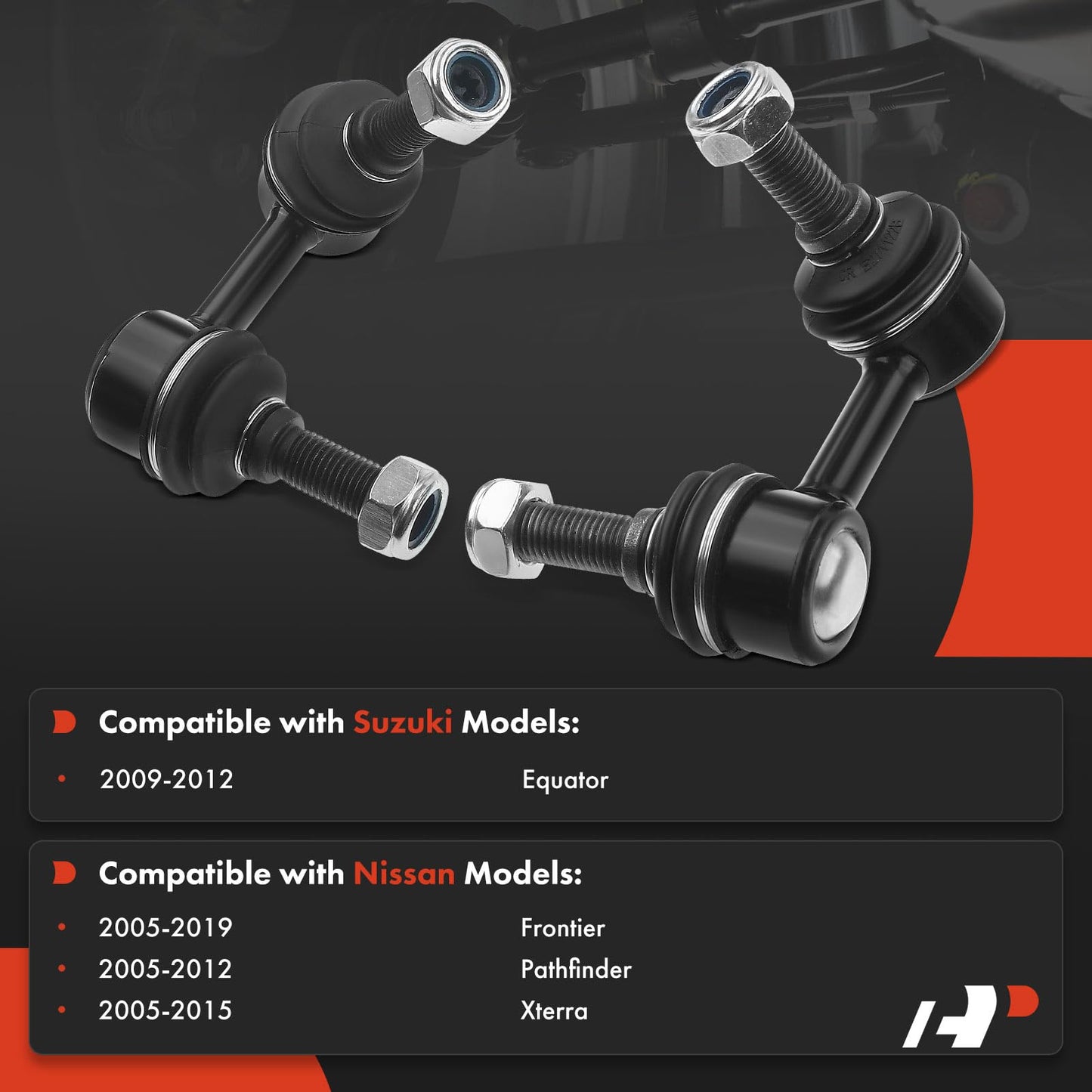 A-Premium 2 x Front Sway Bar Links Stabilizer Bar Links, Compatible with Nissan Frontier 2005-2019, Pathfinder 2005-2012, Xterra 2005-2015, Suzuki Equator 2009-2012