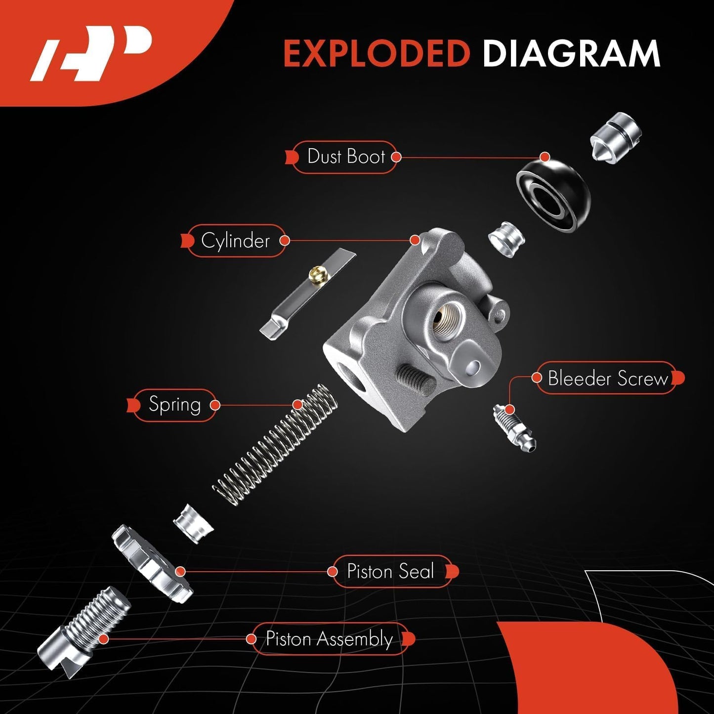 A-Premium Brake Wheel Cylinders Compatible with Honda FourTrax 300 1988-2000 ATV Front Left and Right 4-PC Set