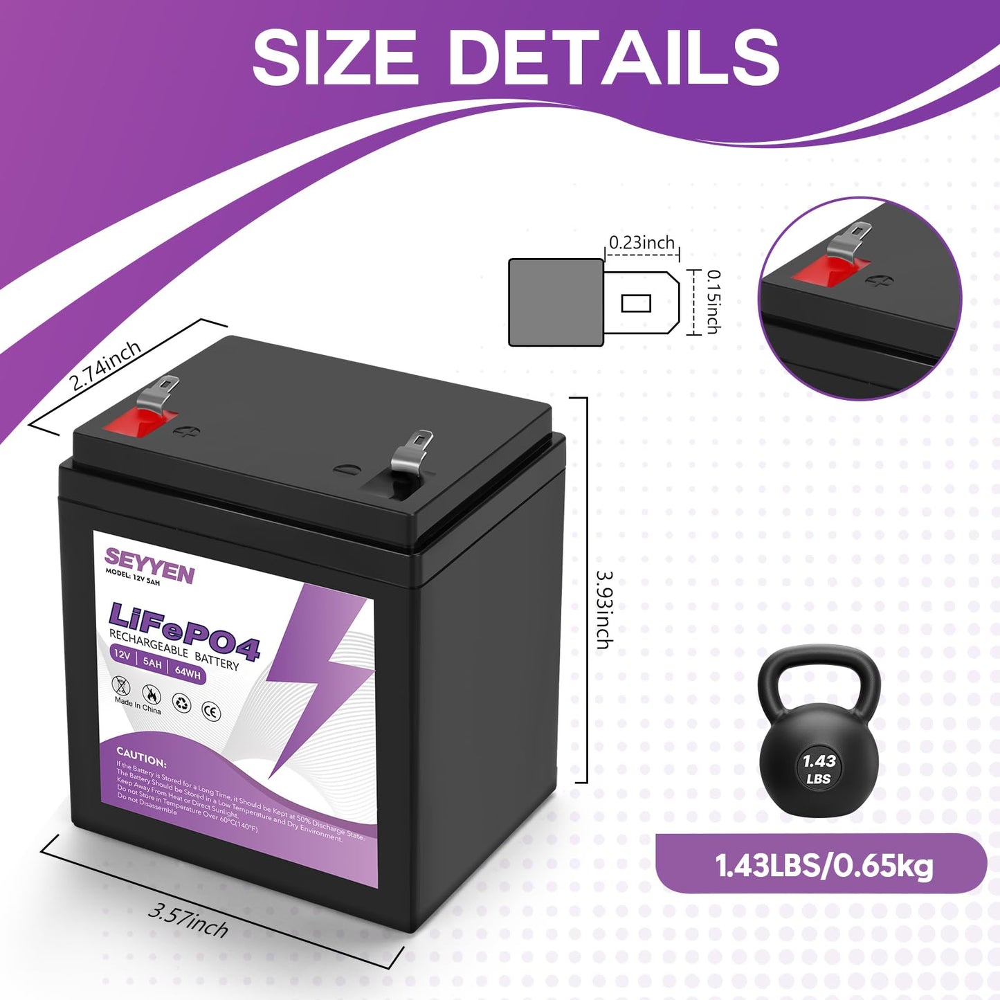12V 5Ah LiFePO4 Rechargeable Backup Battery with BMS, 2000+ Cycles, Garage Door Opener Replacement Battery for Chamberlain 41A6357-1/Liftmaster 485lm 8500w