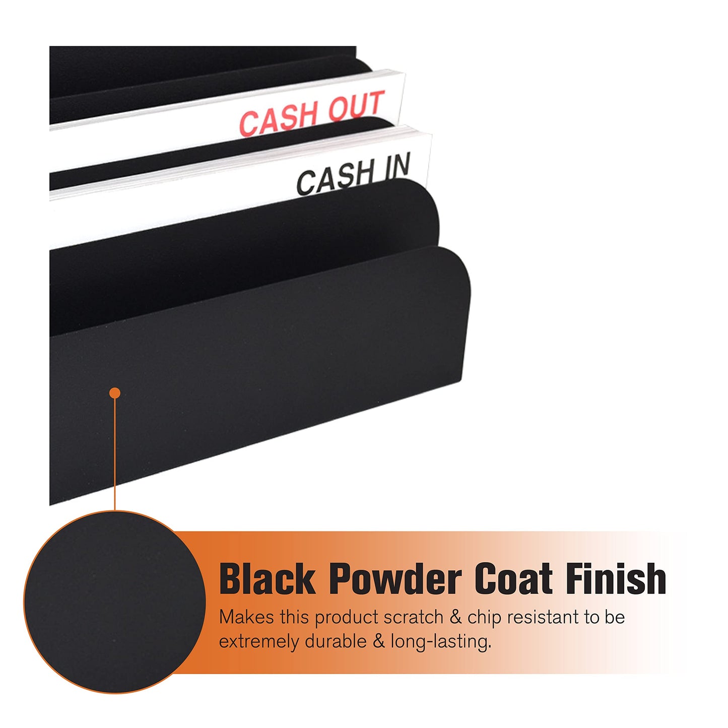 STEELMASTER by BankSupplies Steel Cashier Pad Rack – 6 Slot File & Desk Organizer, Paper Organizer, Black Powder Coat Finish, Scratch & Chip-Resistant - Forms, Applications, Deposit Slips & Checks