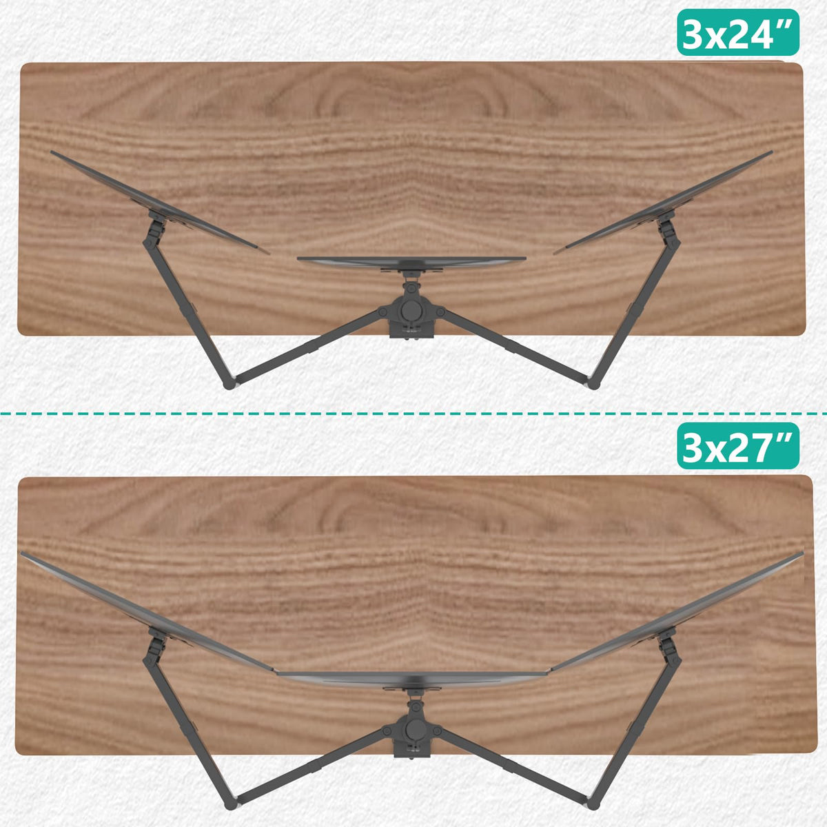 WALI Triple Monitor Mount for 13-27 Inch (M003S), Black