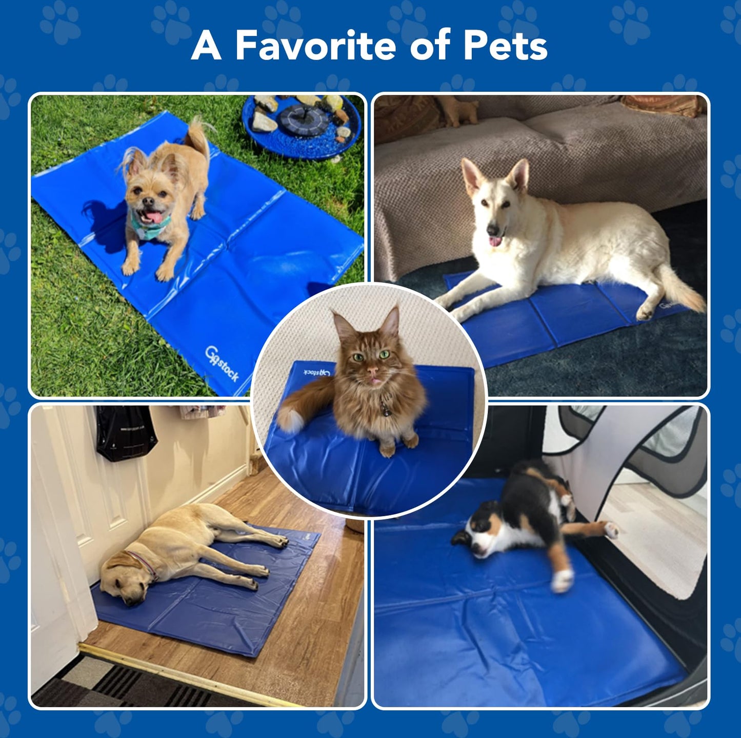 2025 Cooling Mat for Dogs Pets Cats, GoStock Pet Cooling Mat Non-Toxic Gel Self Cooling Pad, Durable Waterproof Puppy Cool Mat/Pad for Crates, Kennels Beds, Ideal for Home & Travel (XXL:120x80cm)