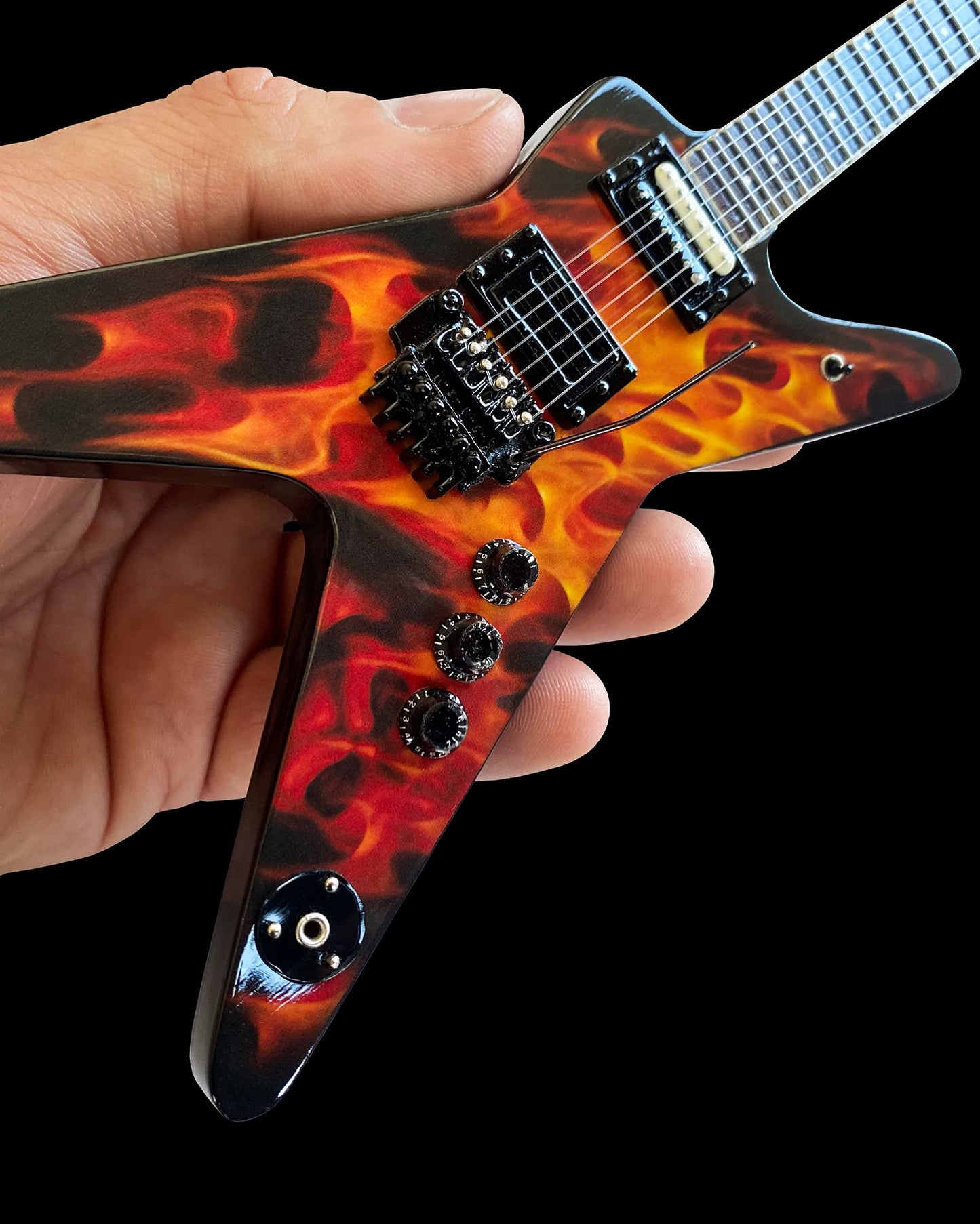 AXE HEAVEN Dimebag Darrell Dean Dime O Flame Mini Guitar - Dime-o-Flame Guitar Collectible Model