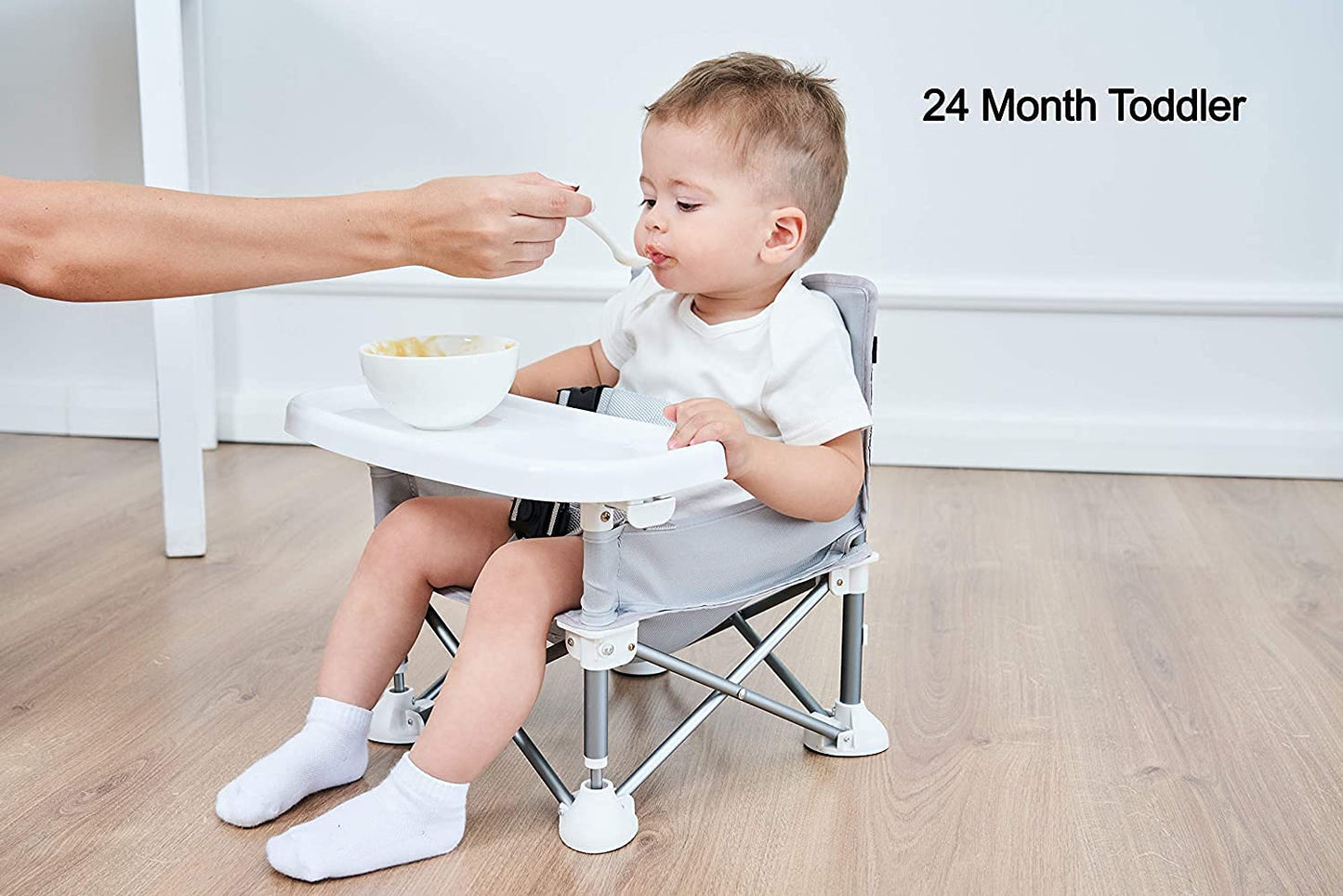 PandaEar Portable Baby Seat Travel Chair| Compact Fold with Straps for Indoor/Outdoor Use| Great for Camping, Beach, Lawn |Toddlers, Kids, Boys, Girls (Neural Seat)
