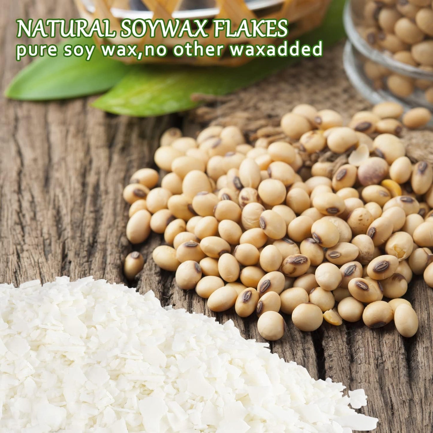 5LB Natural Soy Wax Flakes Kit, Pure & Natural Candle Wax, Organic, Premium Candle Wax for Candle Making, No Additives, Harmless & ECO-Friendly,80oz Pure Soy Wax for Crafting.