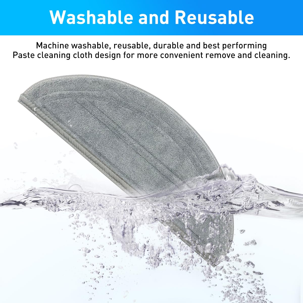 Home Times Vacuum Mop Replacement Pads for Roborock T7S T7S Plus S7/S7MaxV,S7 MaxV Plus Reusable Hard Floor Cloth Expert Wet Replacement Microfiber Soft Pad (4) …