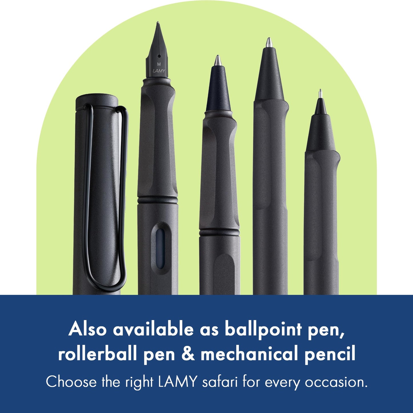 Lamy Safari Fountain Pen, Charcoal Medium Nib (L17M)