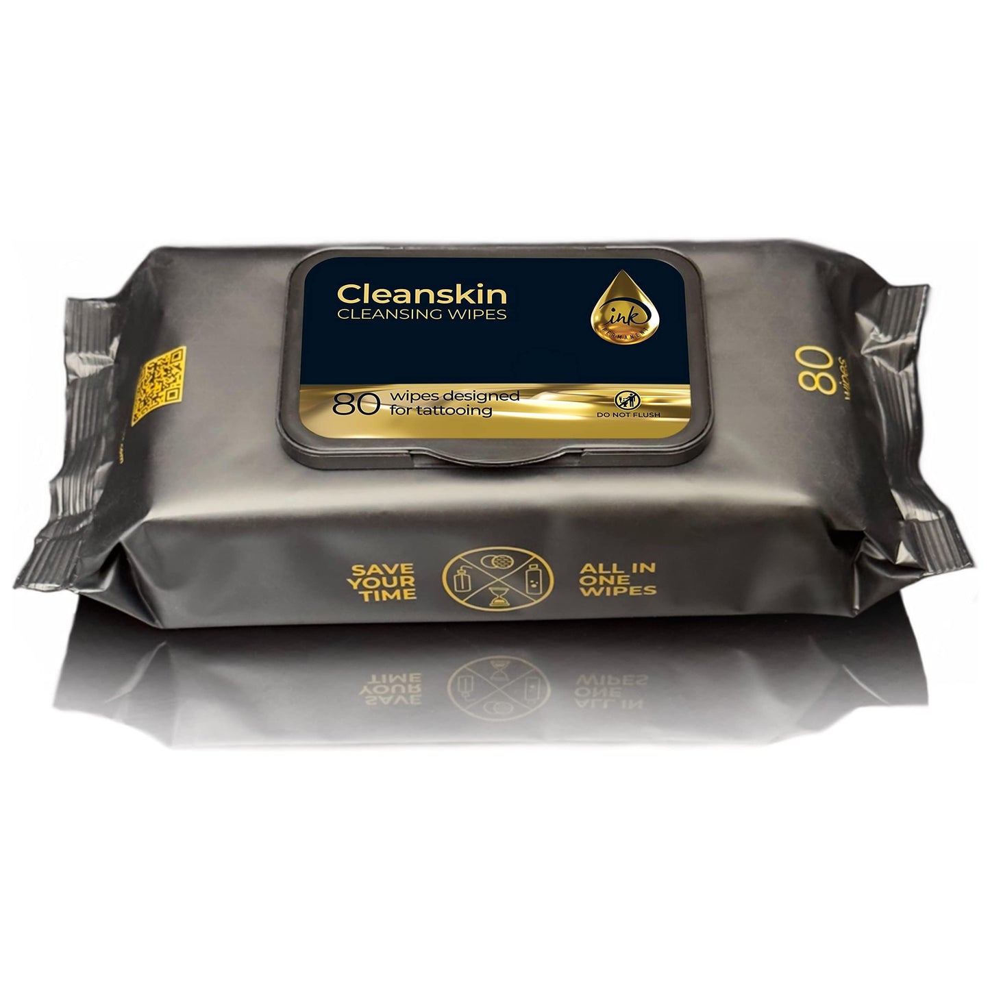 CleanSkin Cleansing Safe Green Soap Wipes for Tattooing All in One solution To Heal and Clean Tattoos, PMU & Piercings | Alcohol and Fragrance Free, Unscented | 80 Count (Pack of 6)