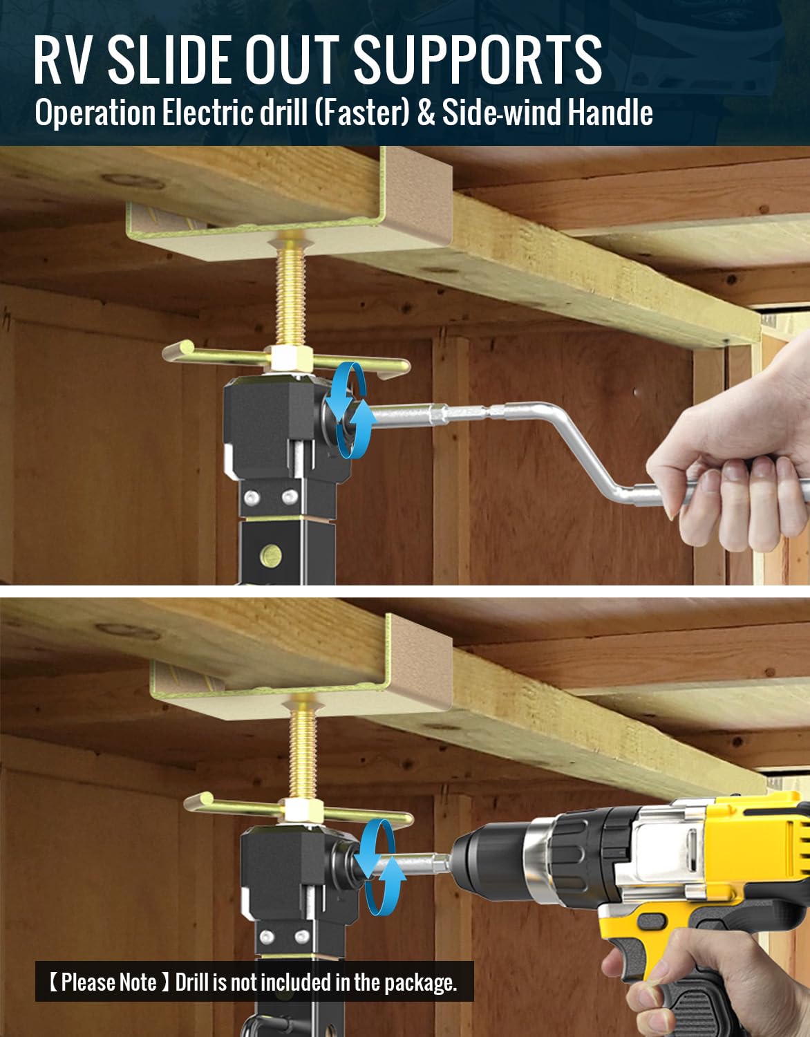 Upgraded RV Slide Out Support Stabilizer Jack, 1 Pack [Allow Drill Adjust] 16" to 36" Adjustable Slide Out Support Jack, Camper and Travel RV Stabilizer Jacks, Supports Up to 5,000 lbs
