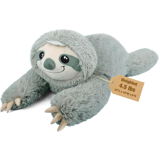 Bobbie & Laxi 27" & 4.5 lbs Sloth Weighted Stuffed Animals, Cuddly & Soft Kids' Plush Toy Pillows for Companion, Large Plushies with Removable Ceramsite Bag, Gifts for Adults, Kids, Boys and Girls