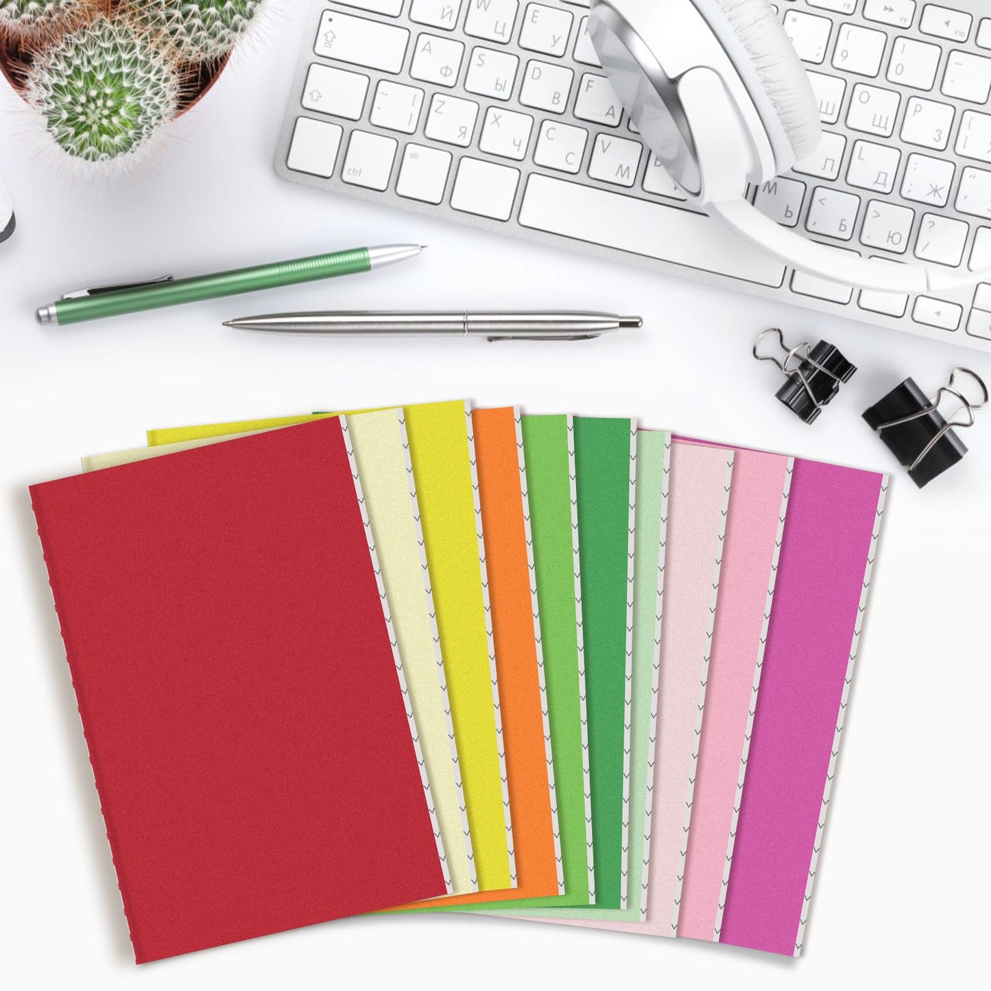 100 PCS Mini Notebooks Bulk, 3.5 x 5.5 Inch Small Pocket Notebook Colorful Cover Notebooks Mini Journal Memo Notepads for Office Supplies (25 Colors, 24 Sheets/ 48 Pages)