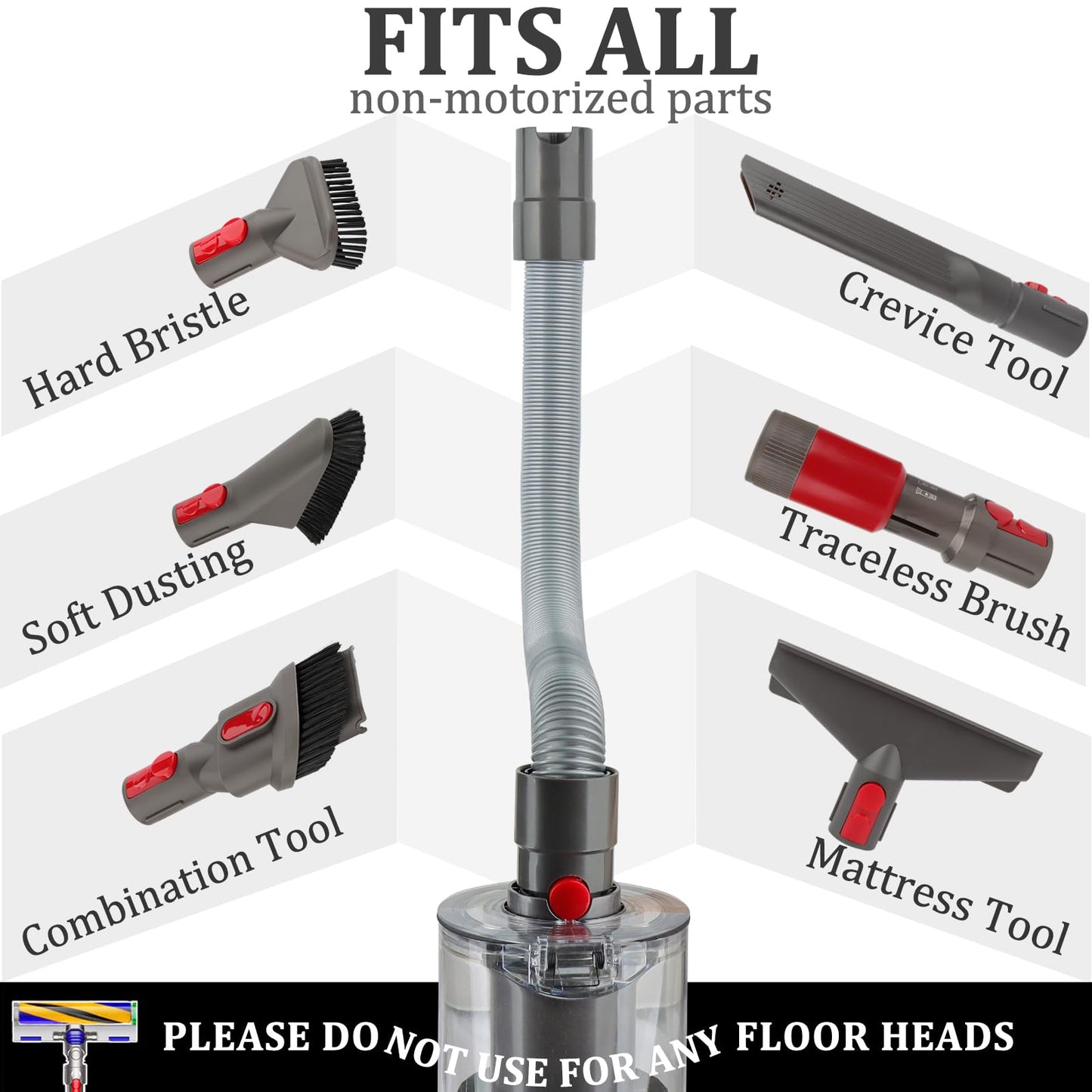 Attachments Kit for Dyson V15 V15s V9 V8 V11 V12 V10 V7 Gen5 Cordless Vacuum Cleaner,Compatible with Detect/Absolute/Outsize/Slim/Cyclone Accessories Replacement Brush Parts