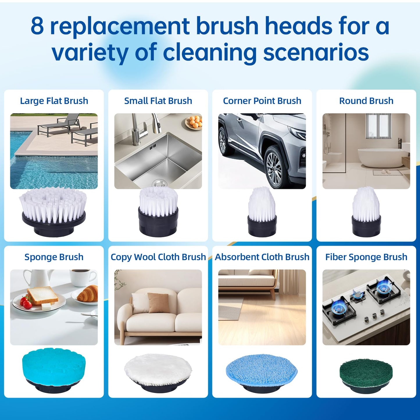 Y-Kelin Electric Spin Scrubber，2025 New LED Monitor Electric Cleaning Brush Scrubber,Power Scrubber 3 Adjustable Speeds,Detachable Long Handle, Shower Cleaning Brush for Bathtub,Floor (Black)