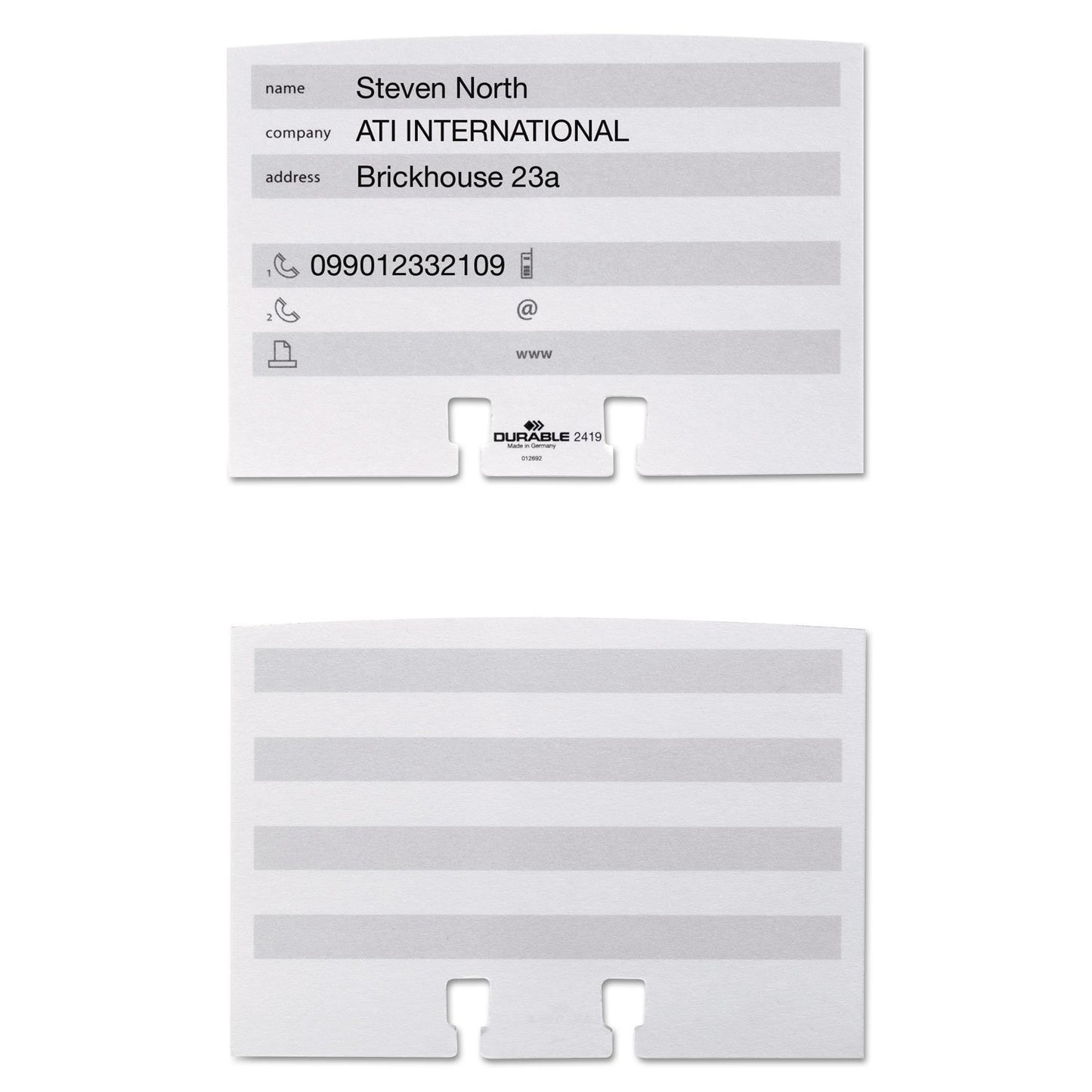 Durable Telindex Desk Address Card Holder - Includes 500 Pockets for Business Cards, A-Z Index - Made from Black Plastic