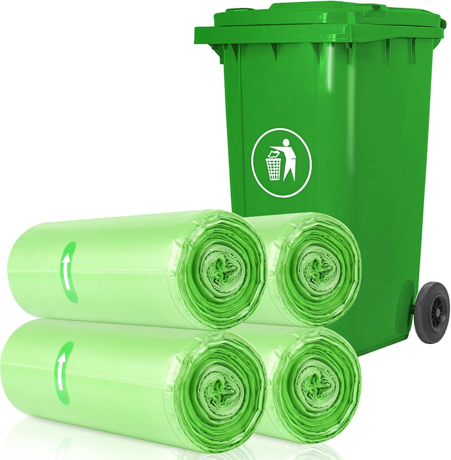 Kitchen Biodegradable Garbage Bags, 13 Gallon/50L Large Compost Bags for Green Bin, Recycling Bin Liners, Eco-friendly Compostable Trash Bags for Kitchen Food Waste (80 Count, Green)