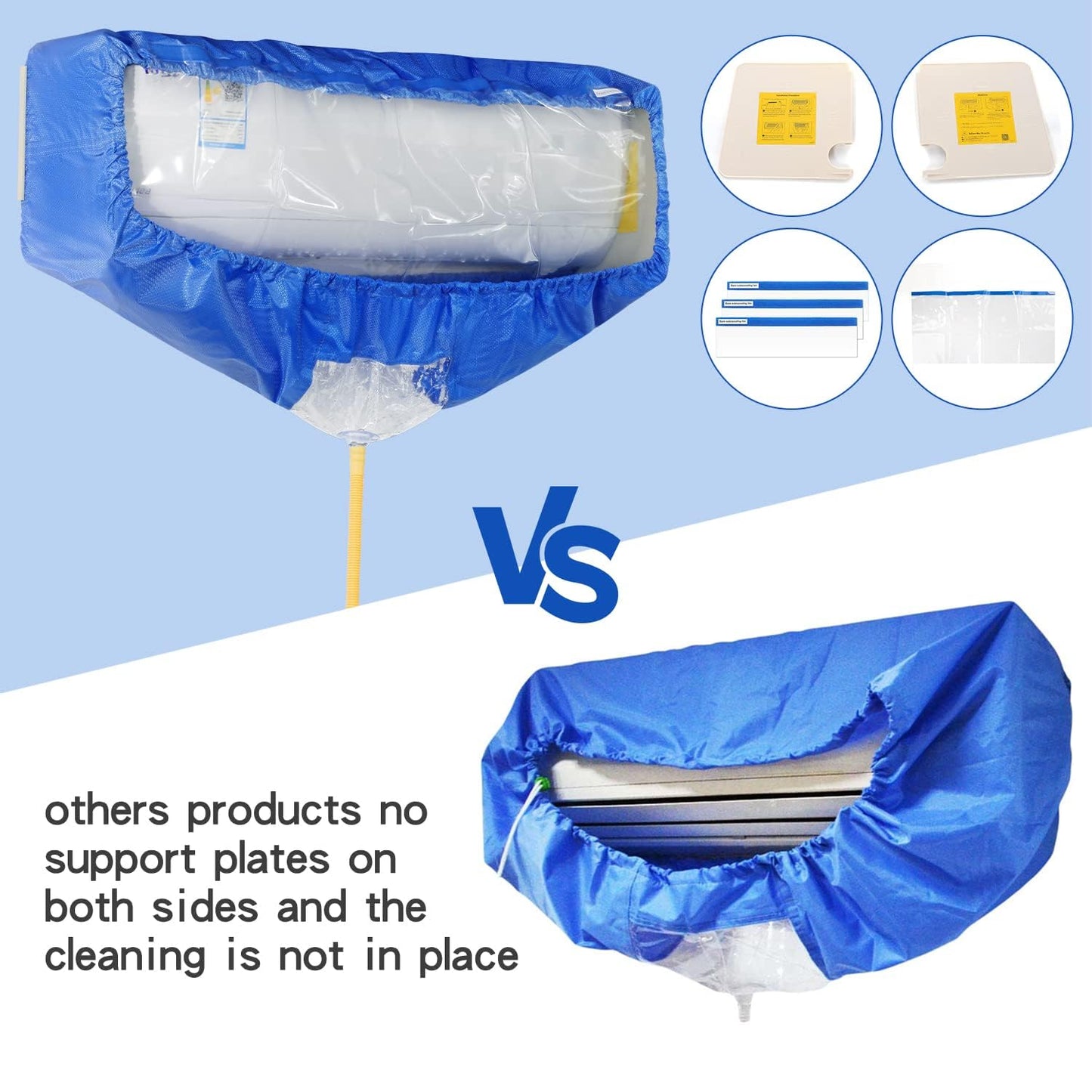 Split Air Conditioning Service Bag with Water Pipe, Wall Mounted Air Conditioning Cleaning Kit (Large)