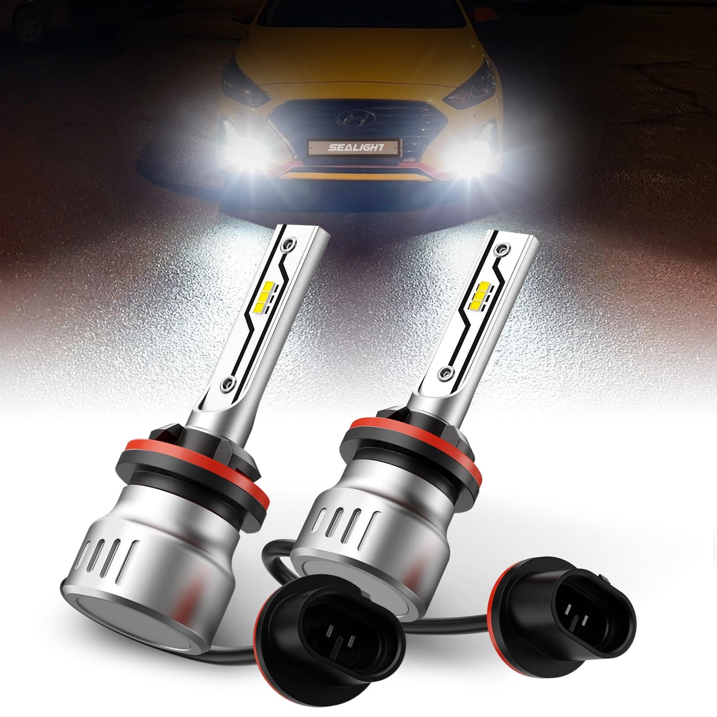 SEALIGHT 880 LED Fog Light Bulbs, 12000LM 893 899 880 885 Fog Lights LED Bulbs 600% Brightness Upgrade, F5 1:1 Size 100% Successful Installation for Trucks Cars, Pack of 2
