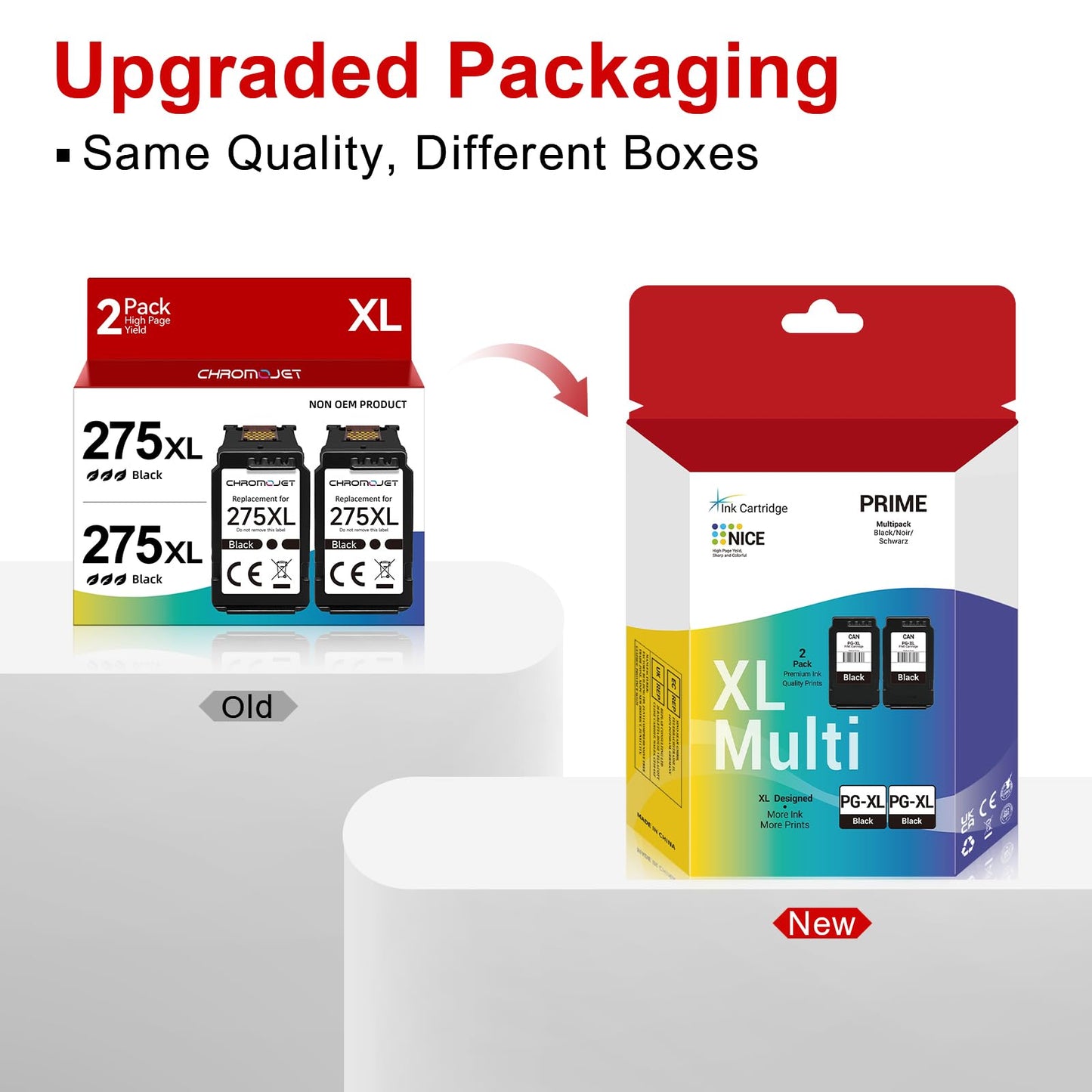 Chromojet 275XL Black Ink Cartridges Compatible for Canon Printer Ink 275 Compatible for Canon PG-275XL Ink Cartridges fit for Pixma TS3720 TR4720 TR4700 TR4723 TR4722 TS3500 TS3520 Printer(2 Black)