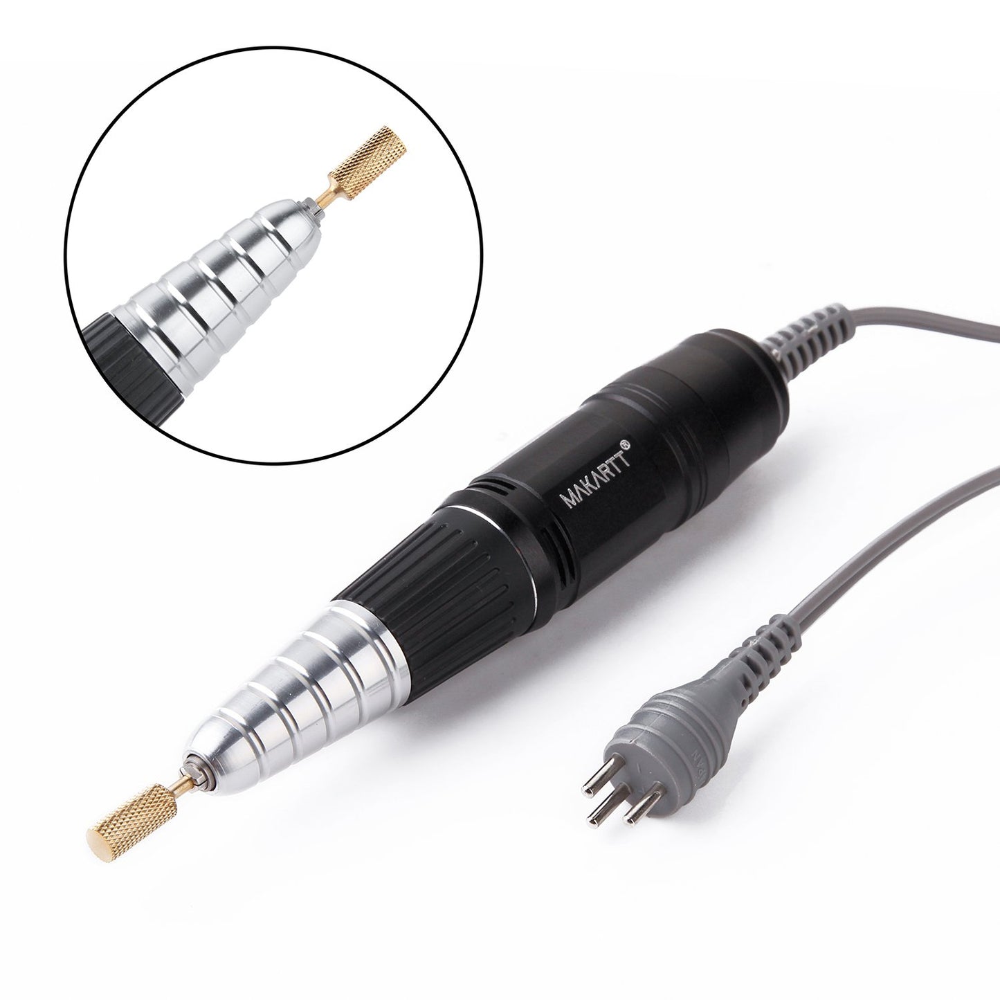 Makartt Nail Drill Handpiece for Up200 Machine:Professional Electric File Remove Gel Polish Poly Nail Gel Black