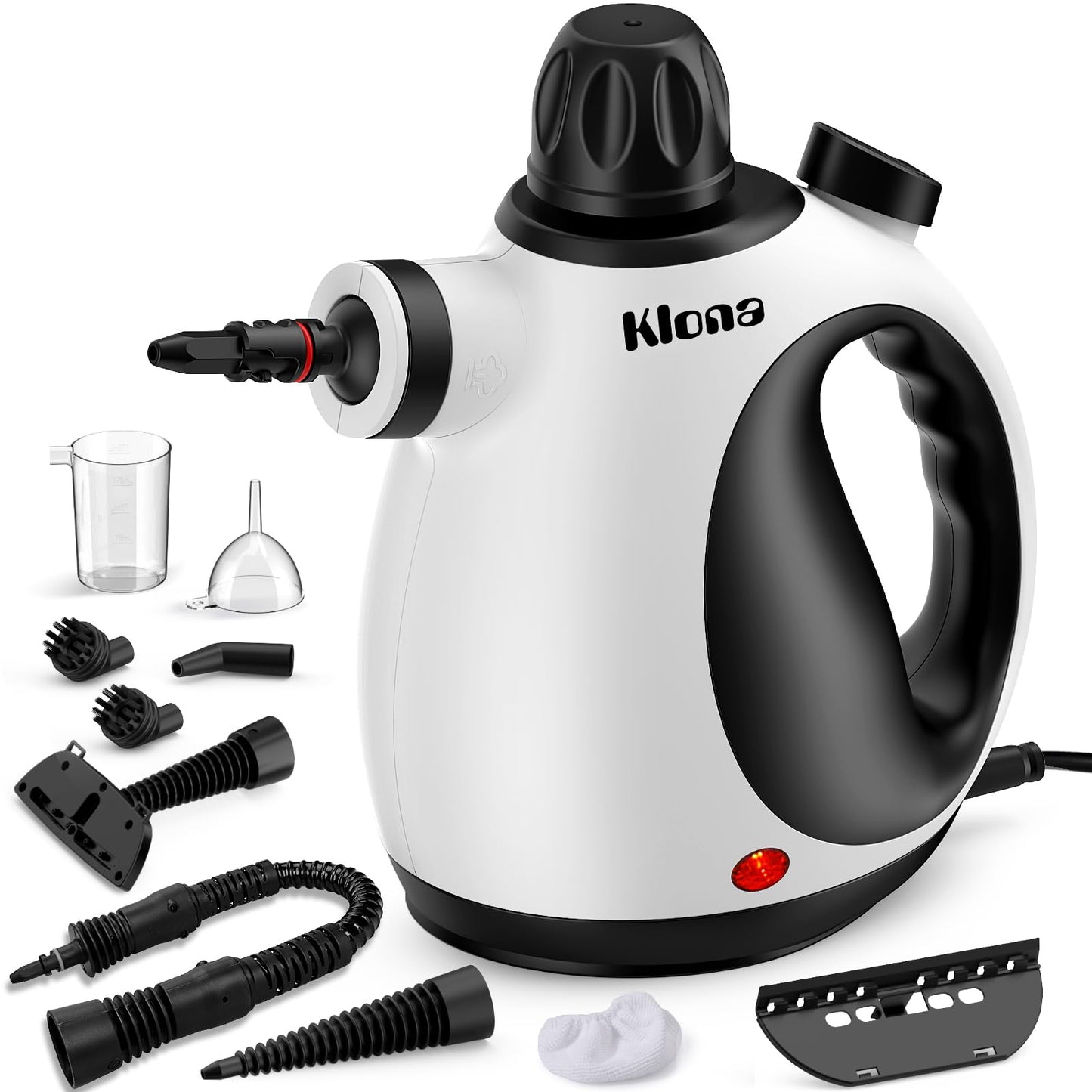 KLONA Handheld Steam Cleaner, Steam Cleaner for Home with 10 Accessory Kit, Multipurpose Portable Upholstery Steamer Cleaning with Safety Lock to Remove Grime, Grease.