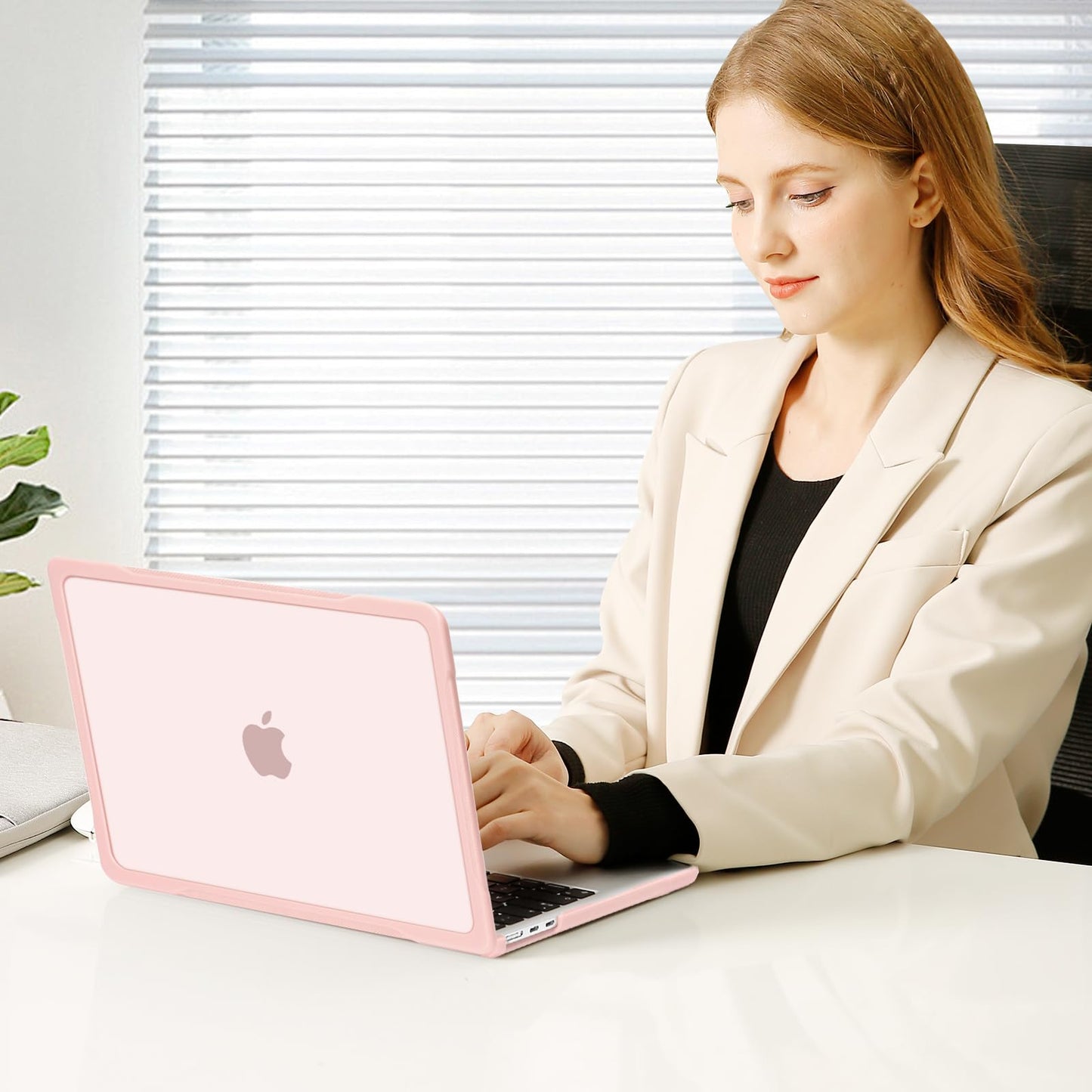 MOSISO Compatible with MacBook Air 13 inch Case M5 2026 M4 2025 M3 M2 2024-2022 A3449 A3240 A3113 A2681, 2 in 1 Kit Crack-Resistant Hard Case with Soft TPU Bumper for MacBook Air 13.6, Pink