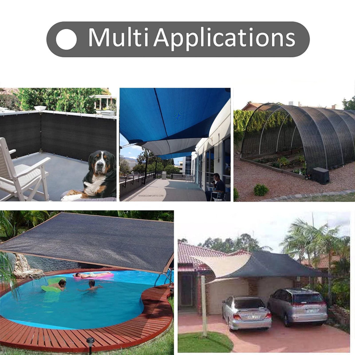 Shade Cloth with Grommets,Outdoor Sun Shade Awning,Garden Shade Netting for Plants Cover Greenhouse Patio Dog Kennel Chicken Coop(6.5x20FT)
