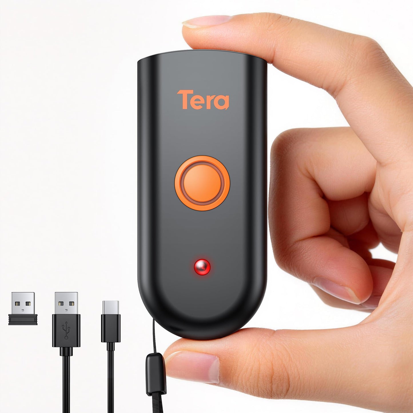 Tera Barcode Scanner Portable 1D 2D QR Wireless: Works with Bluetooth 2.4G Wireless USB Wired Waterproof Shockproof Pocket Mini Bar Code Reader for Warehouse Management Retail Model 1200