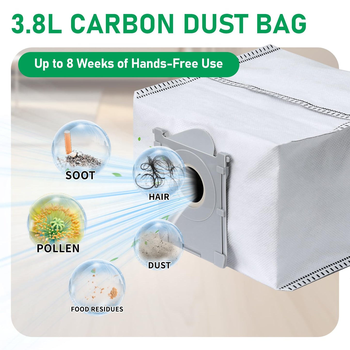 21 Pack Replacement Dust Bags Compatible with ECOVACS DEEBOT X9 PRO Omni, T90 PRO Omni, T50 PRO, T50 MAX, X8 PRO Omni, T80 Omni - Large Capacity Disposable Vacuum Cleaner Bags