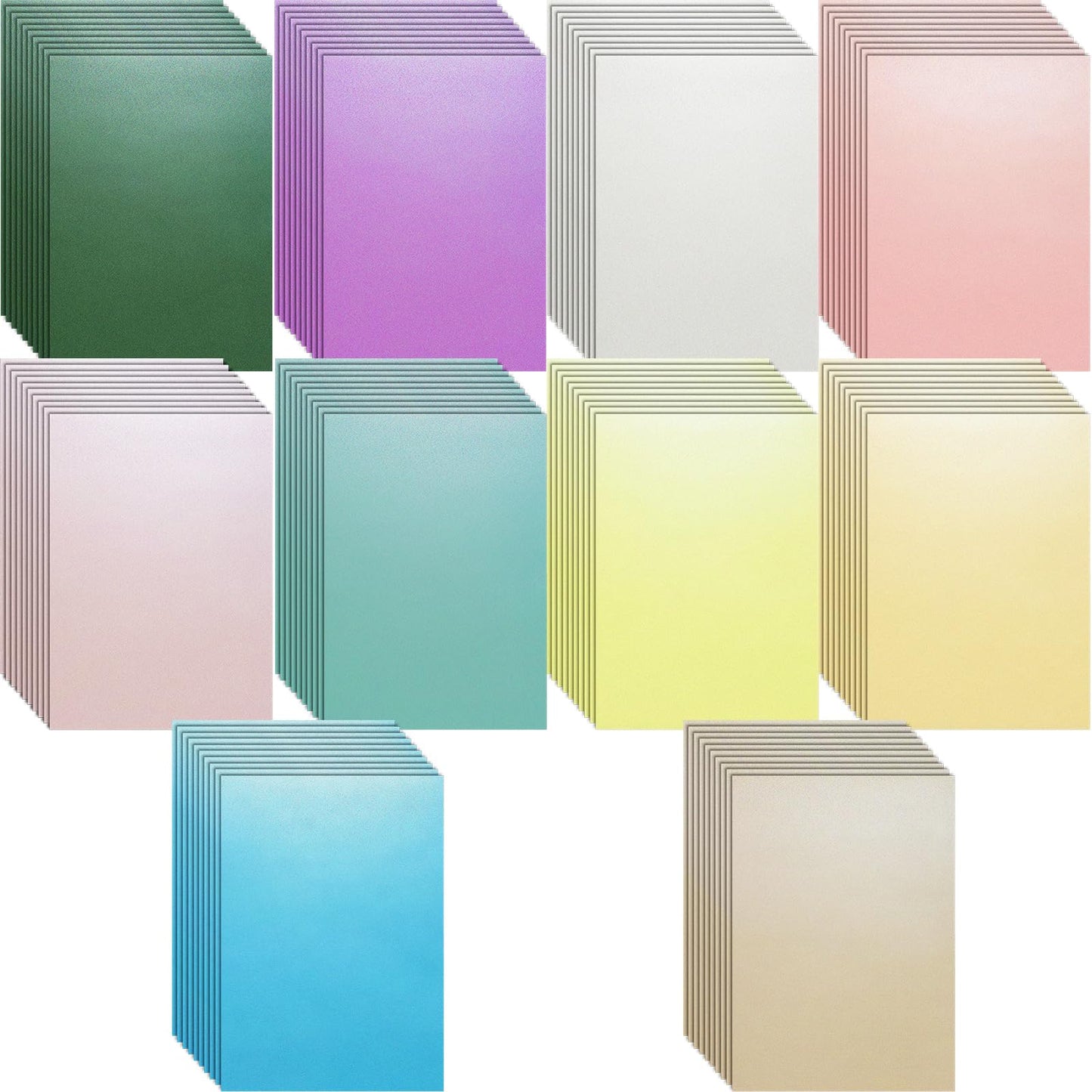 Yeaqee 100 Sheets 10 Colors Thick Shimmer Paper 8. 5 x 11 Inch Metallic Cardstock 250gsm 90lbs Thick Double Sided Glitter Pearlescent Paper Colorful for Invitations Weddings DIY Craft Parties