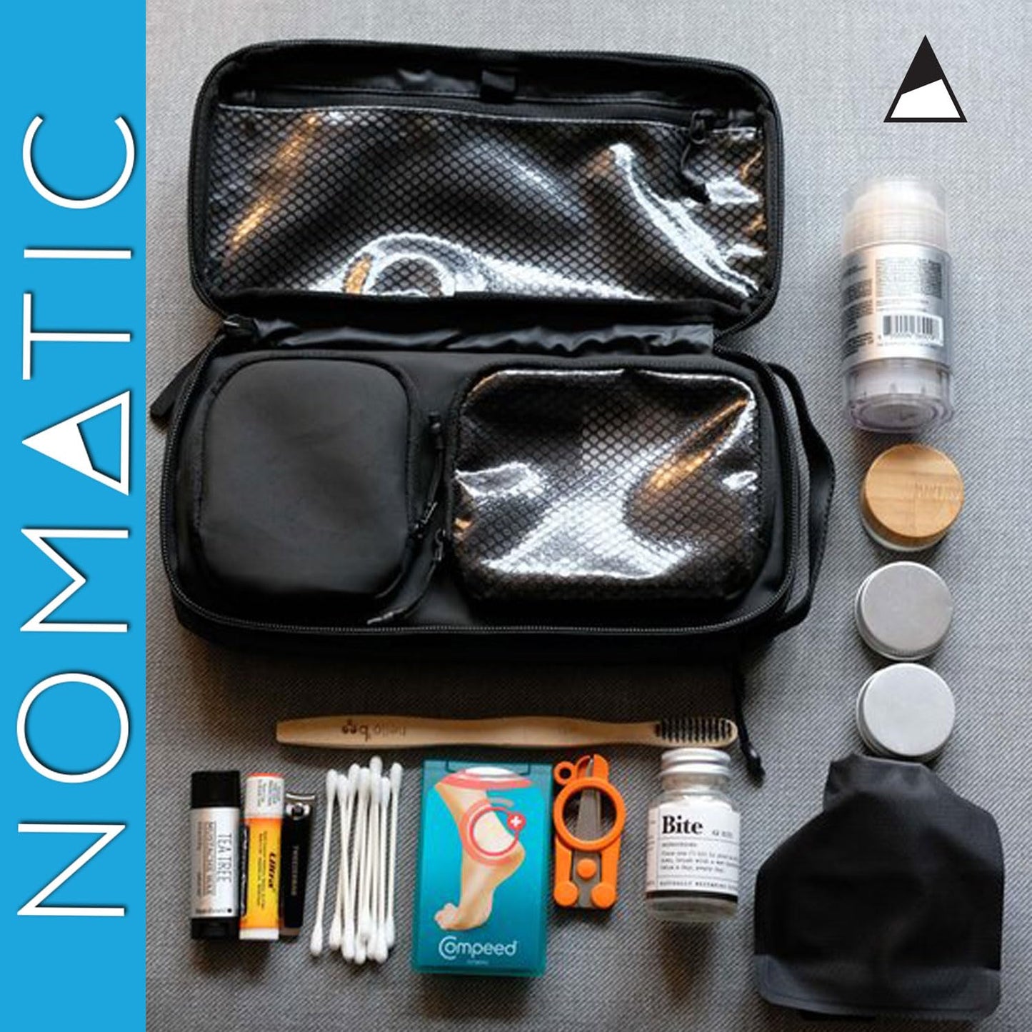 NOMATIC- Toiletry Wash Bag for Travel, Waterproof Storage Case for Shaving Kit, Makeup, Toiletries, Black, Large