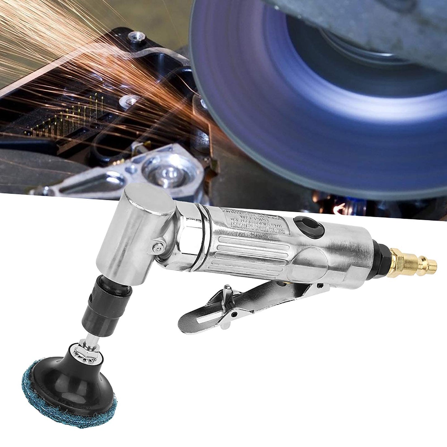 Tyenaza Air Grinder Die Grinder, Angle Die Grinder Pneumatic Die Grinder Industrial Grade 90 Degrees Air Angle Grinder with 2inch Grinding Disc MBSP, Air Straight Grinder Die Grinder Kit