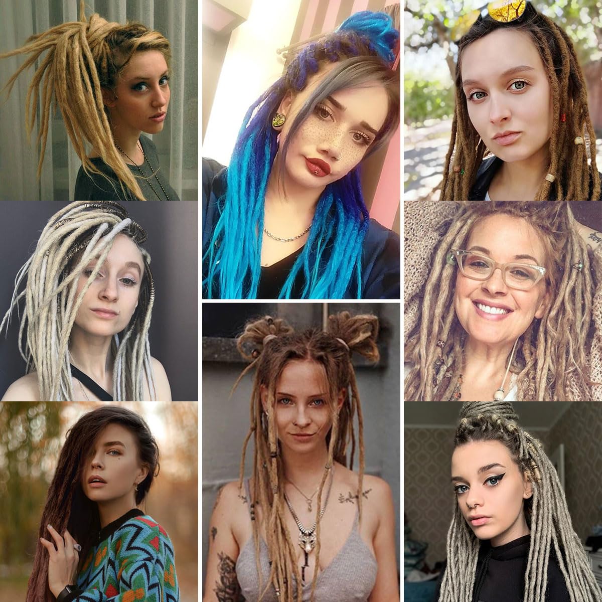 24" Double Ended Dreadlock Extensions,Natural Black To Deep Purple,100% Handmade Thin 0.6cm Synthetic Dreads Extensions(24 Inch(20 Strands), 1B/Deep Purple)