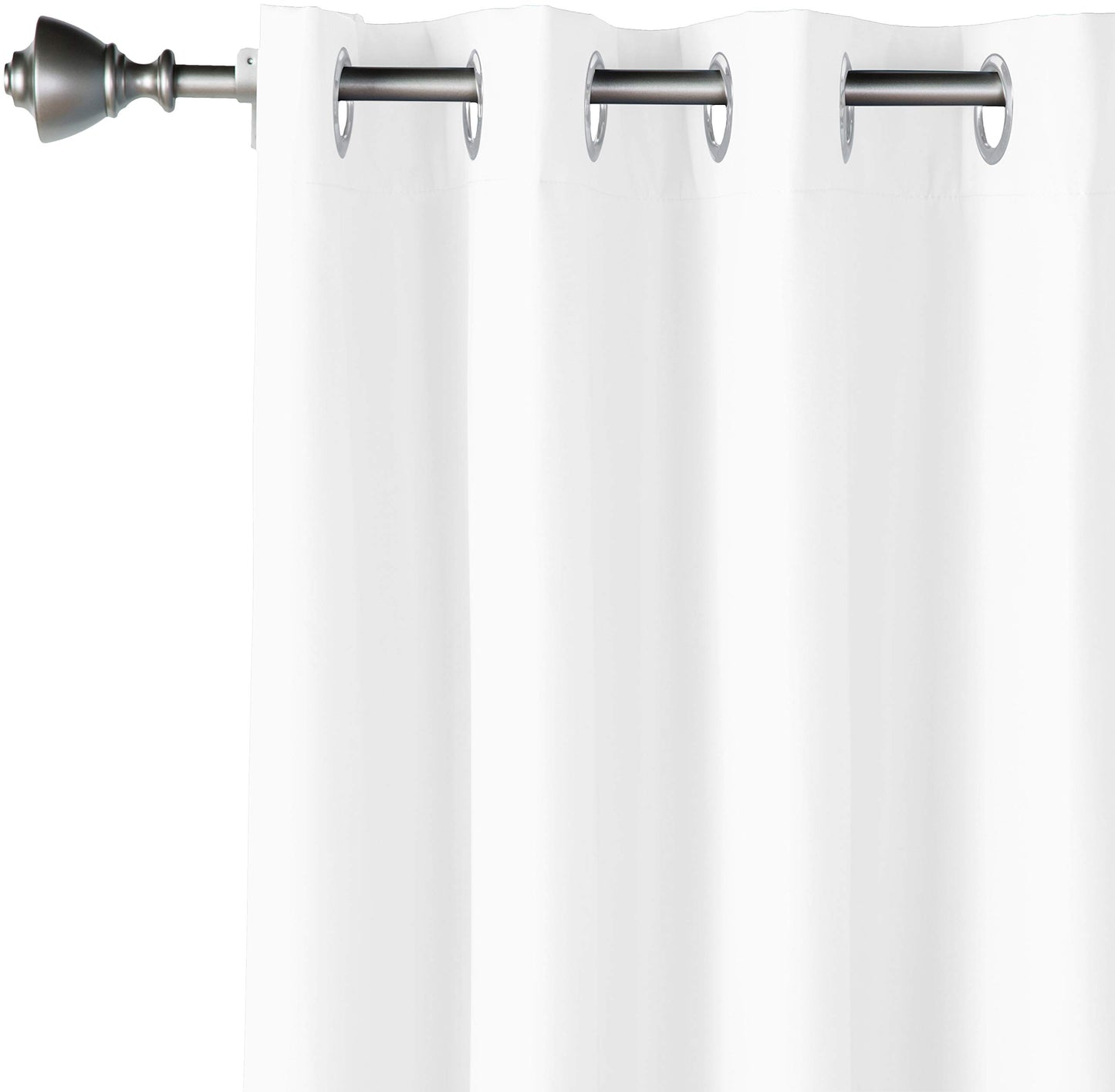 Amazon Basics Room Darkening Blackout Window Curtains with Grommets - 52 x 63-Inch, White, 2 Panels