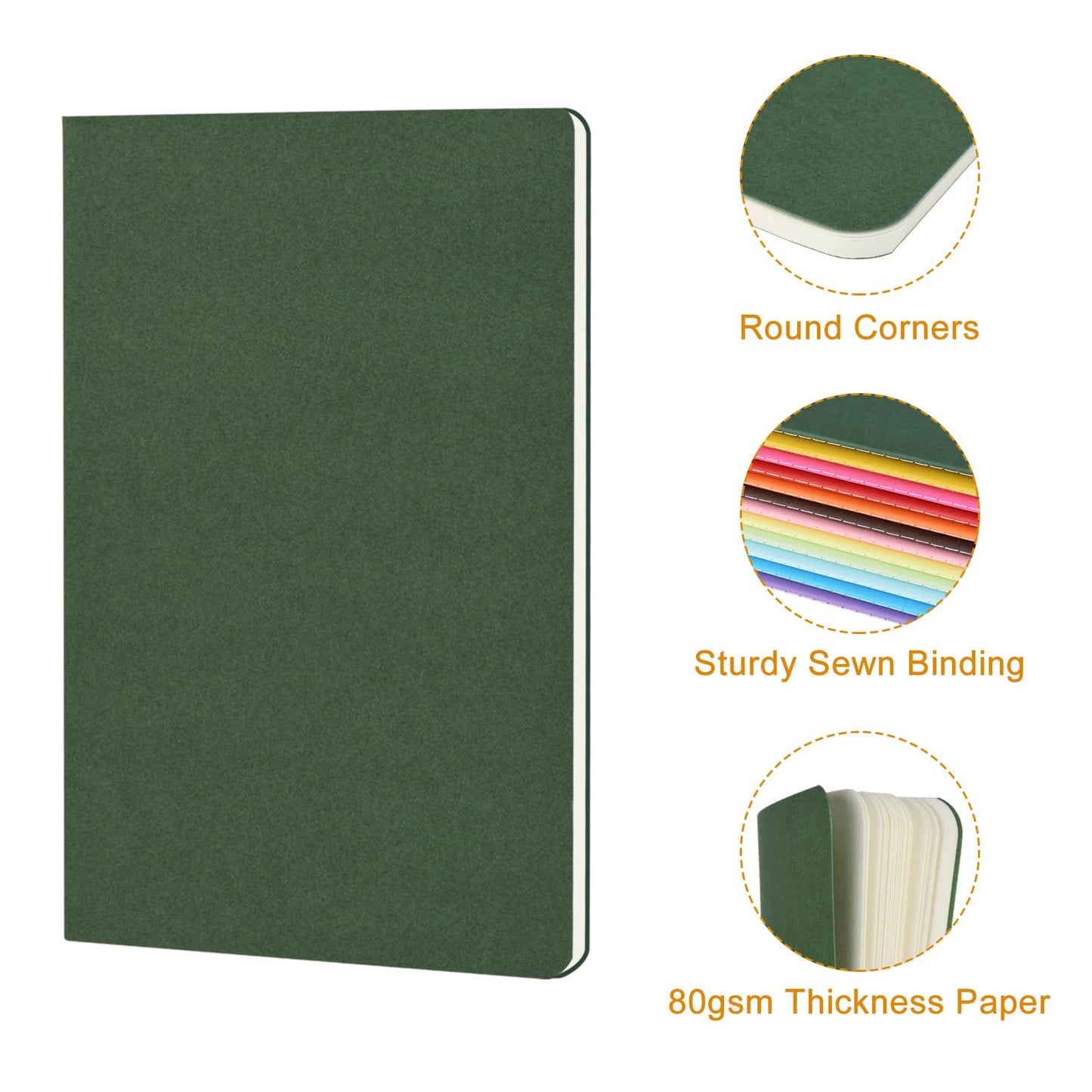 ZCZN 60 Pack Mini Notebooks Bulk, 3.5x5.5 Inches Colorful Blank Pocket Journals, 30 Sheets/60 Pages, Small Blank Notepads for Students, School, Office Supplies, Daily Notes (60)