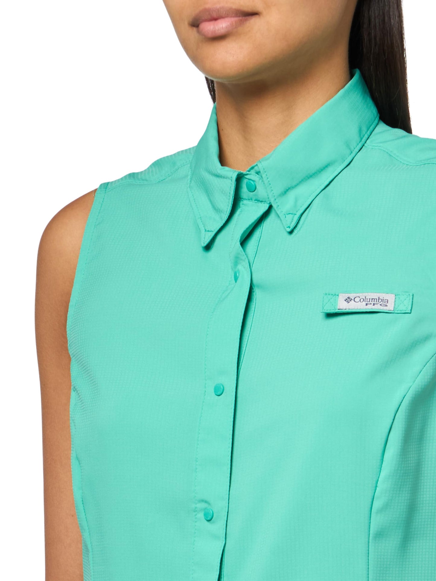 Columbia Women's Tamiami Sleeveless Shirt, Glaze Green, Medium