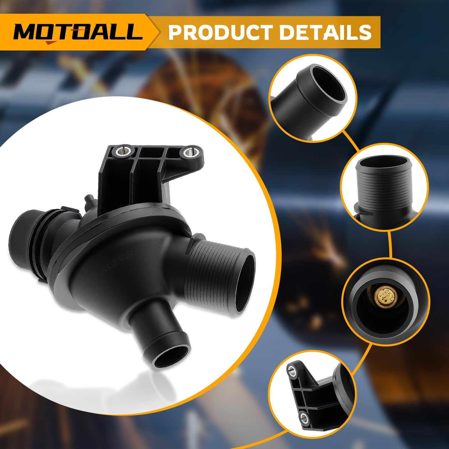 MOTOALL Engine Thermostat Compatible with BMW X1 X3 X4 X5 Z4 228i 320i 328i 428i 528i N20 2.0L Replaces # 11537588257, 11537633476, 11537633477, 11538635689
