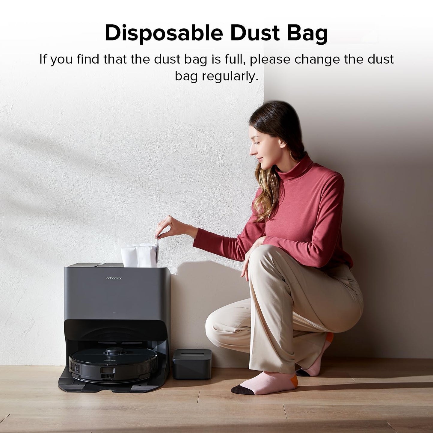 Roborock 6-Pack Disposable Dust Bags for Robot Vacuum Cleaner Q7 L5+, Q10 S5+, Q8 Max+, S8 Pro Ultra, S8+, Q7 Max+, Q5 Max+, Q5+, Q10 X5+, Q7 M5+