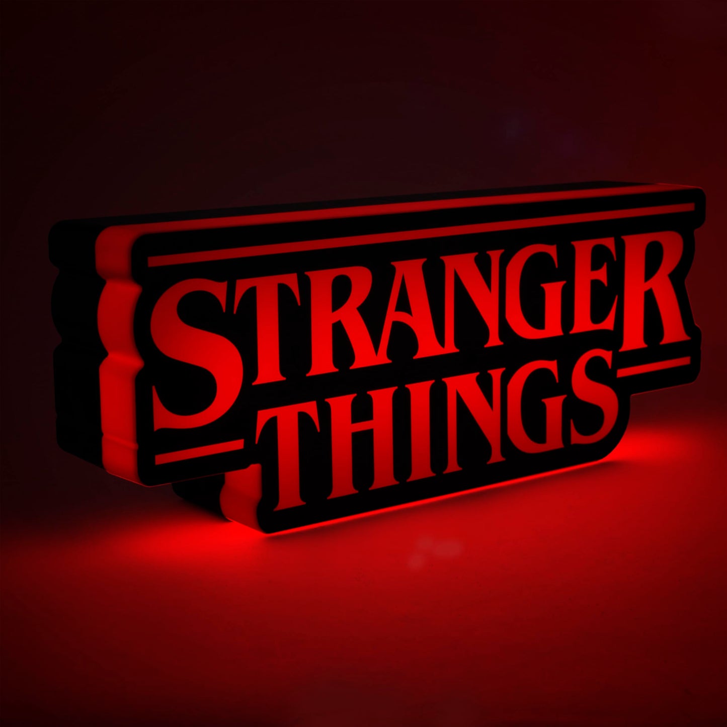 Stranger Things Shaped Logo Light, 30cm (11.8") Wide Wall or Desk Lamp with USB or Battery Power, Phase & Pulse Modes, Officially Licensed Netflix Merchandise - Paladone