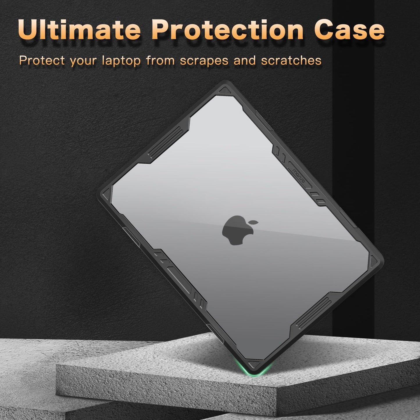 MOSISO Compatible with MacBook Air 13 inch Case M5 M4 M3 M2 2026-2022 A3449 A3240 A3113 A2681, Symmetric Geometric Heavy Duty Hard Case with TPU, 3 in 1 Kit for MacBook Air 13.6 Case, Black