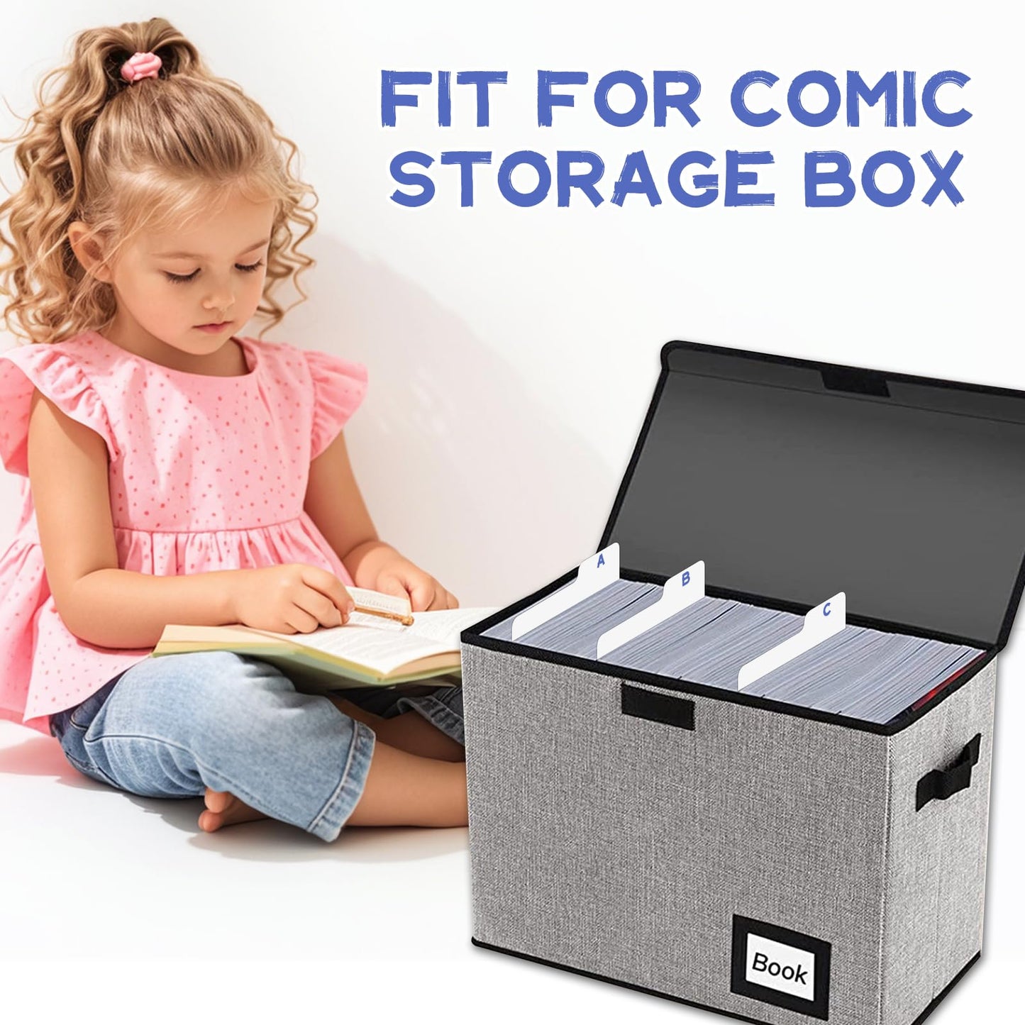 120 Pcs Comic Book Dividers with Tab, 11.25 x 7.25 Inches Thick Cardboard Cards for Comic Book Storage Boxes