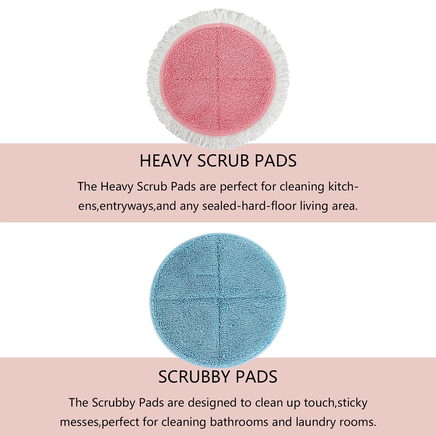 BeiLan Electric Mop Pads Spin Wave Replacement - 12 Pack Electric Mops for Floor Cleaning - 7.28inch Spin Replacement Mop Pads (7.28inch-12Pack)