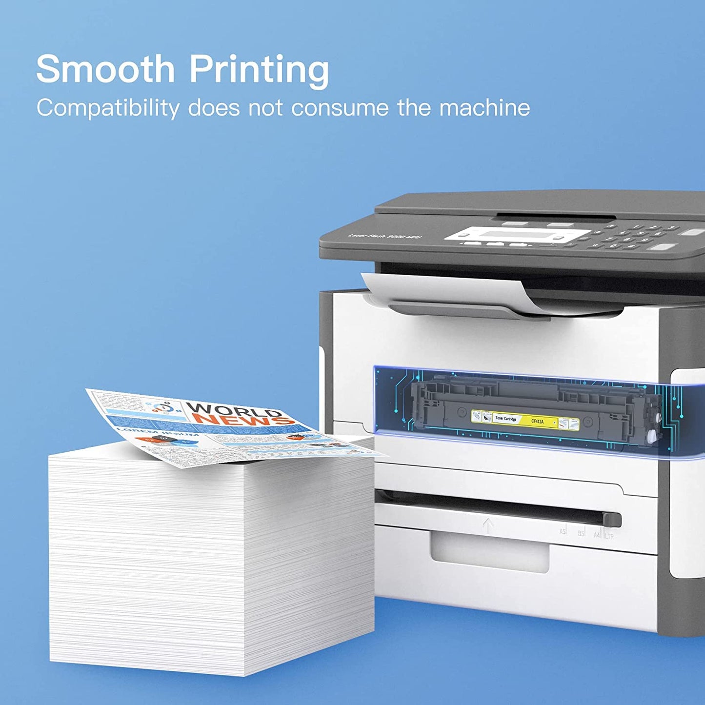 (Latest Chip) 410A CF410A Toner Cartridge Replacement GPC Image for HP CF411A CF412A CF413A to use with Color Laserjet Pro MFP M477fdw M477fdn M477fnw Pro M452dn M452nw M452dw Printer Toner (4 Pack)