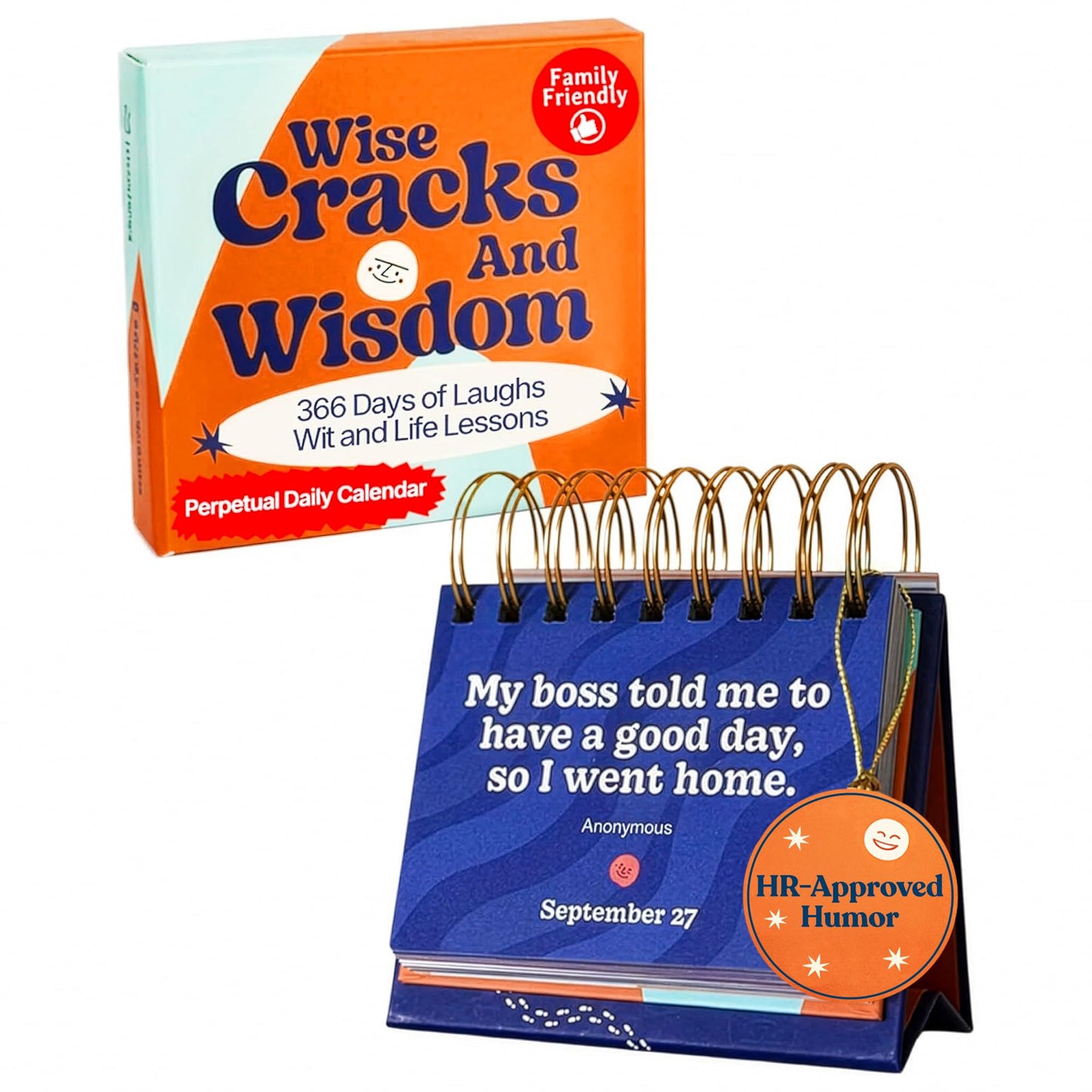 MESMOS 366 Days of Laughs & Life Lessons, Perpetual Desk Calendar 2026, 2027 & Beyond, Fathers Day Gift for Dad, Funny Gifts & Desk Decor, Office Decor & Fun Office Desk Accessories for Women and Men, White Elephant Gift, Dad Birthday