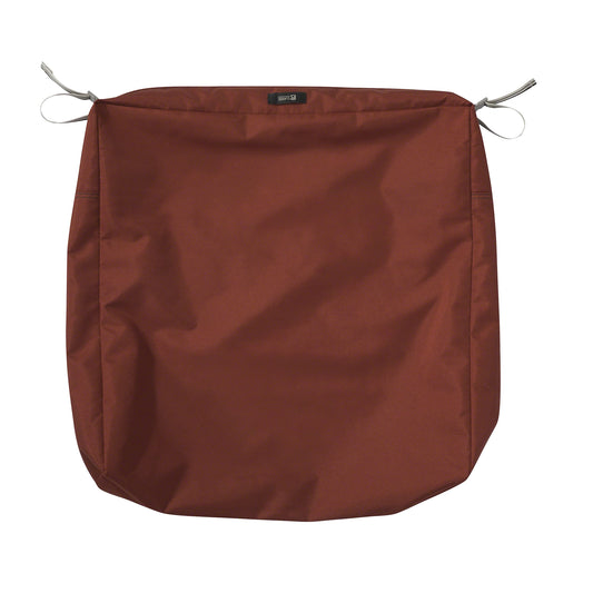Classic Accessories Ravenna Water-Resistant Patio Seat Cushion Cover, 25 x 25 x 5 Inch, Spice