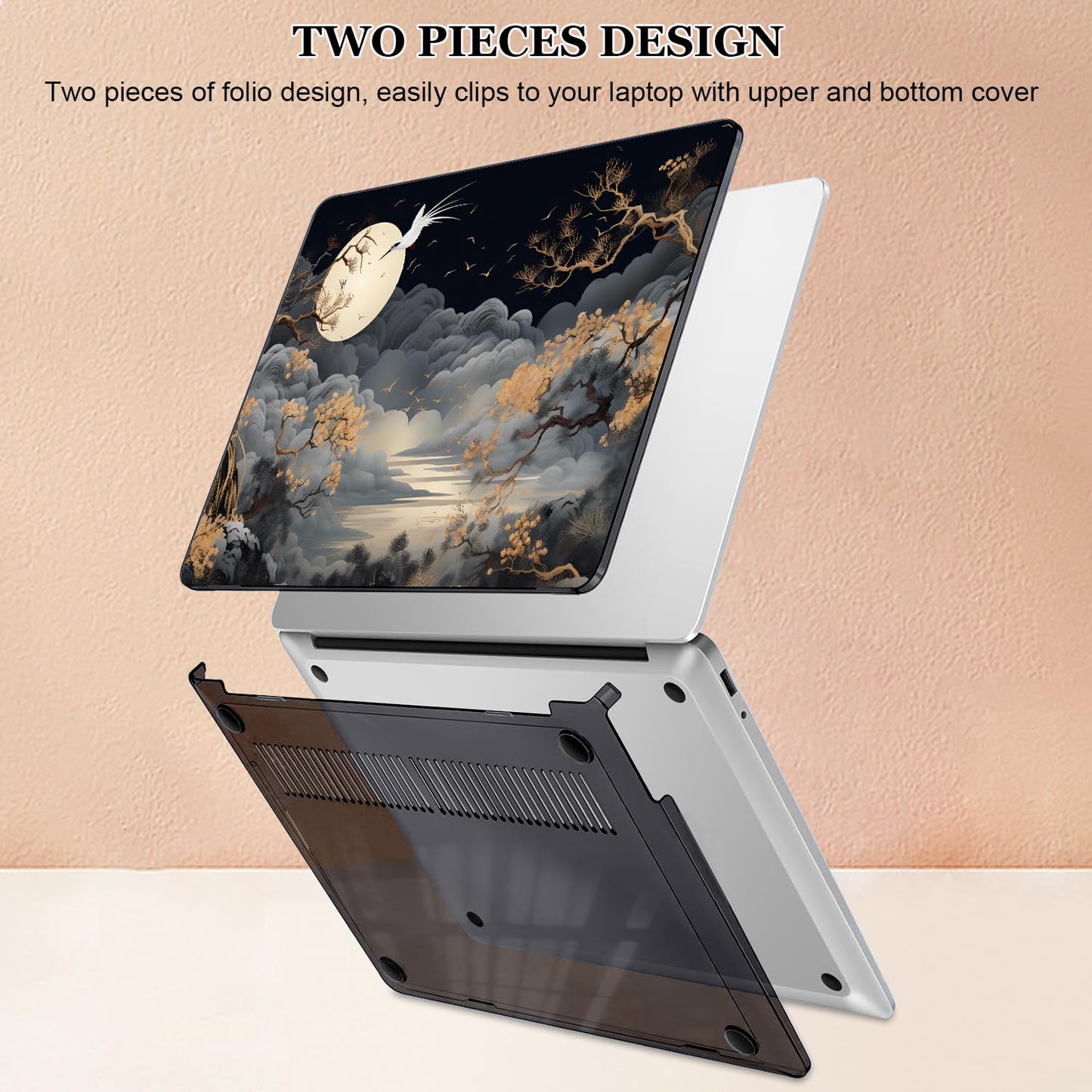 LCMOCICO Slim Protective Case for Microsoft Surface Laptop 13 inch Copilot+PC 2025 (Model 2095), Lightweight Anti-Scratch Printed Pattern Plastic Hard Shell Case Cover, Tide Illustration 2