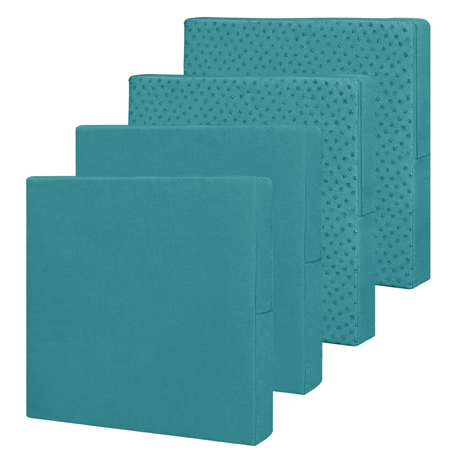 Easy-Going Patio Furniture Non-Slip Cushion Covers Outdoor Seat Cushion Waterproof Covers with Zipper 22x20x4 in 4 Pieces, Teal