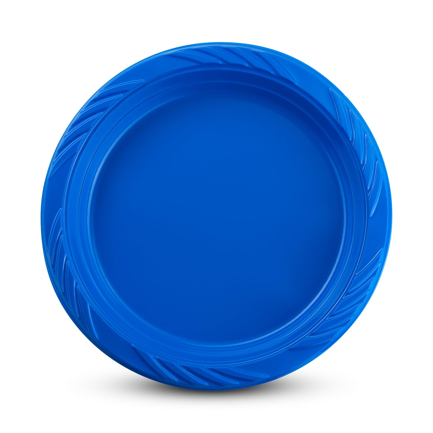 Munfix 100 Blue Plastic Plates Set - 9 Inch Disposable Dinner Plates Bulk Pack, for Party, BBQ, Picnic, Parties, Travel and Events, Microwavable Recyclable