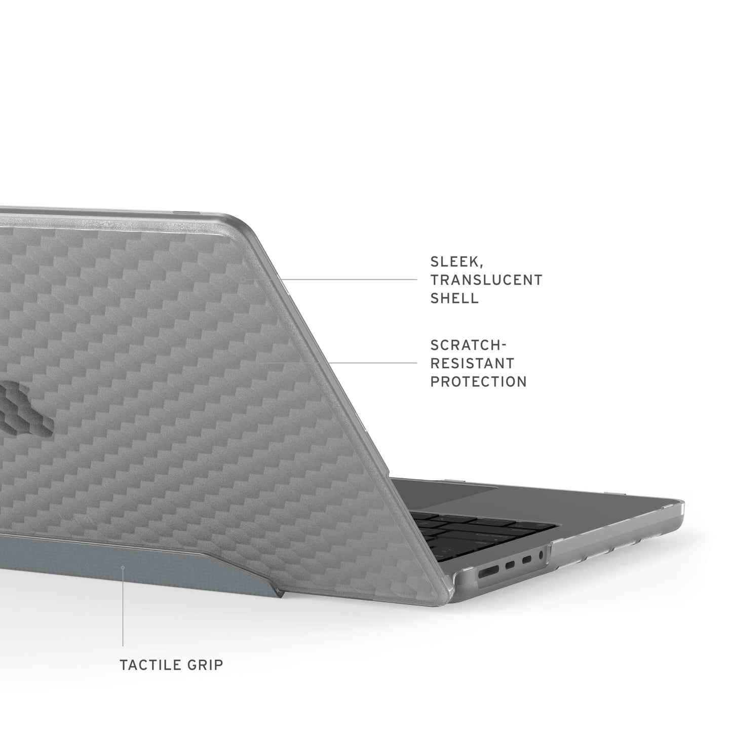 URBAN ARMOR GEAR UAG Designed for MacBook Pro 14" M5/M4/M3 2023-2025 (A3434, A3112, A3401) Case - Rugged One Piece Hardshell Transparent Clear Scratch Resistant Protective Cover, Essential Armor Ice