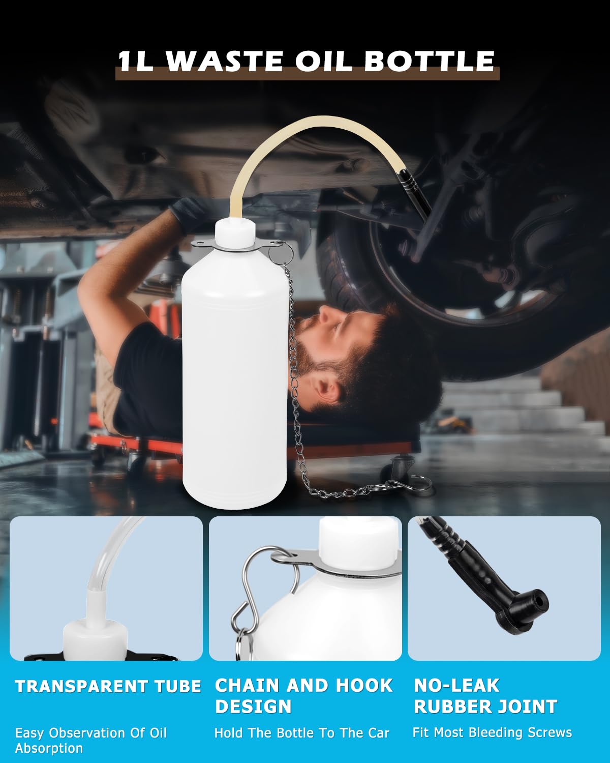 DAYUAN 3L Hand Manual Brake Fluid Bleeder Set,One Man Brake Bleeding Pump Kit Compatible with Most European Models